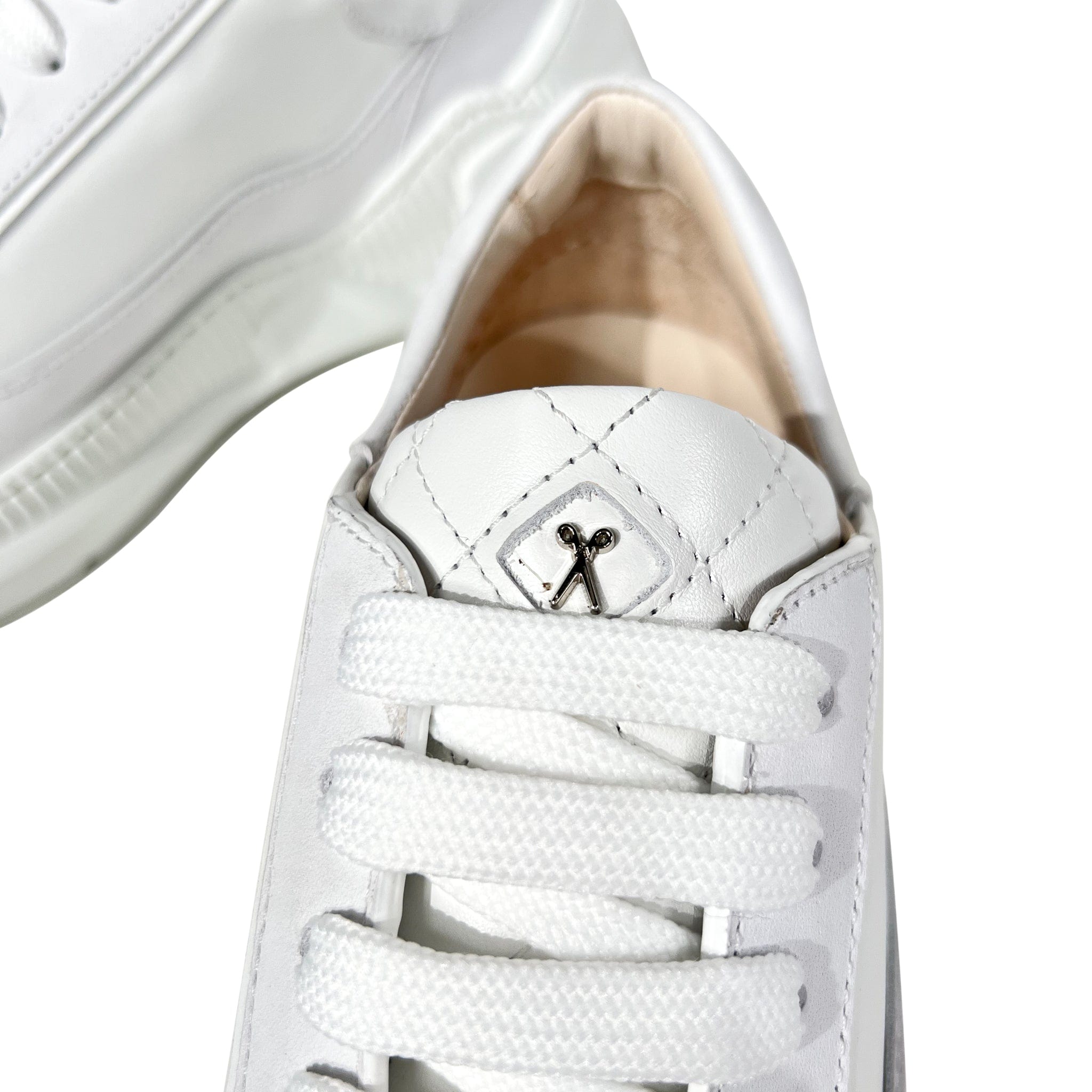 Nesto Low Top Italian Leather Sneaker | All White | Made in Italy