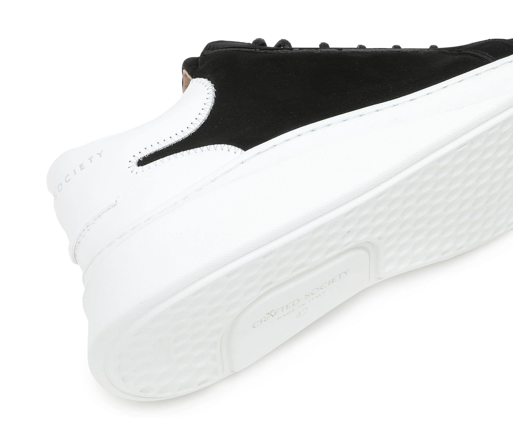 Matteo Low Top Sneaker | Black Nubuck | White Outsole | Made in Italy