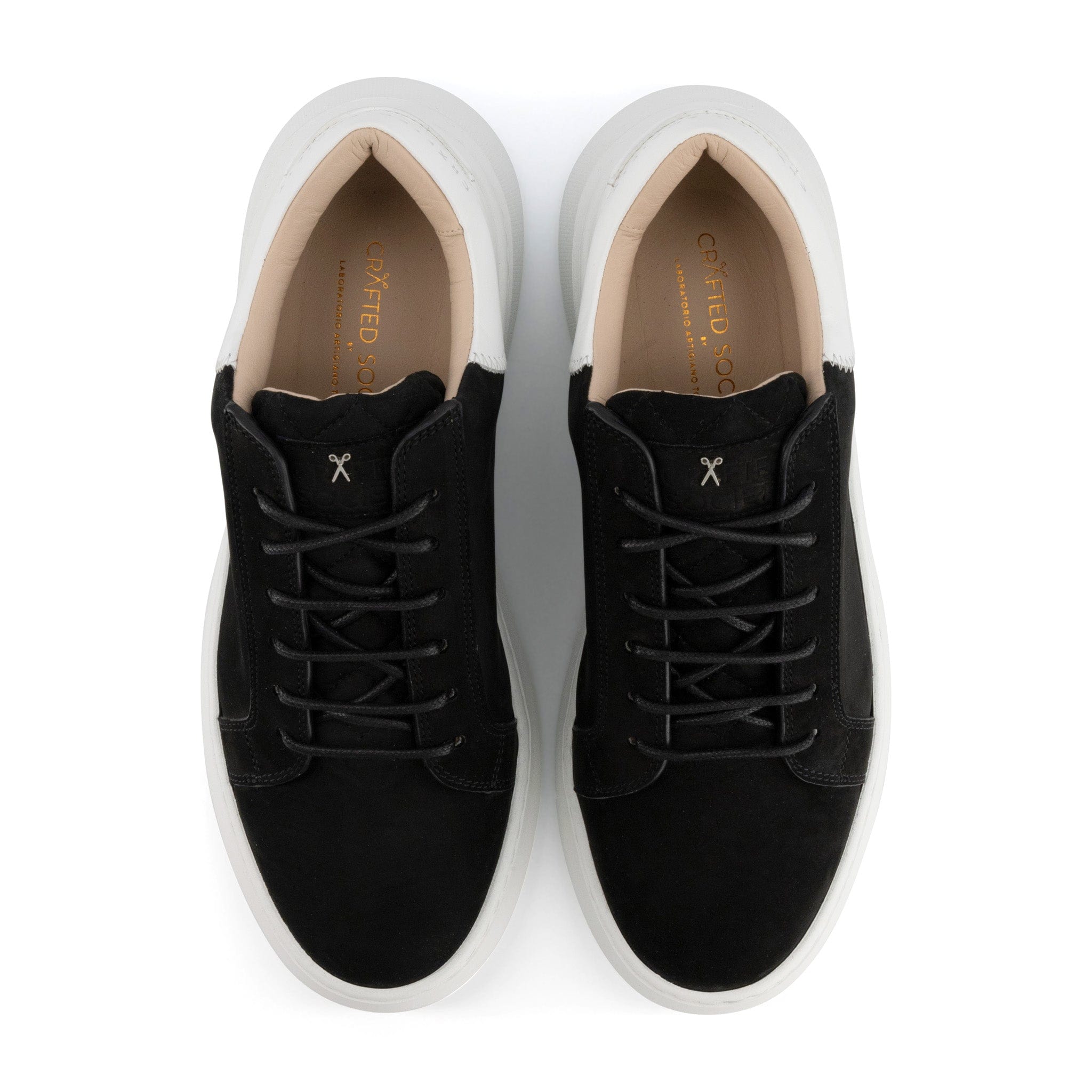 Matteo Low Top Sneaker | Black Nubuck | White Outsole | Made in Italy