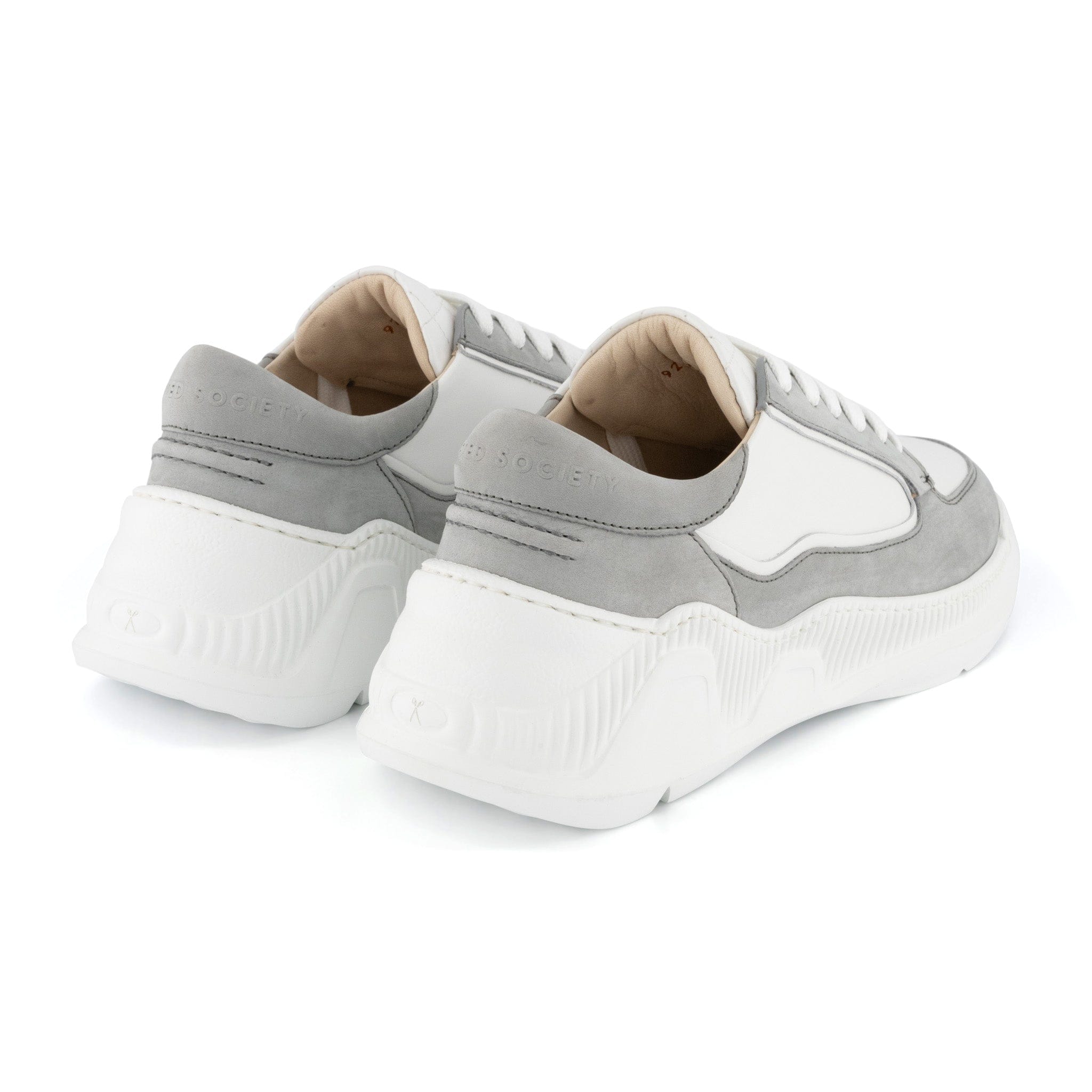 Nesto Low Top Italian Leather Sneaker | Light Grey and White | Made in Italy