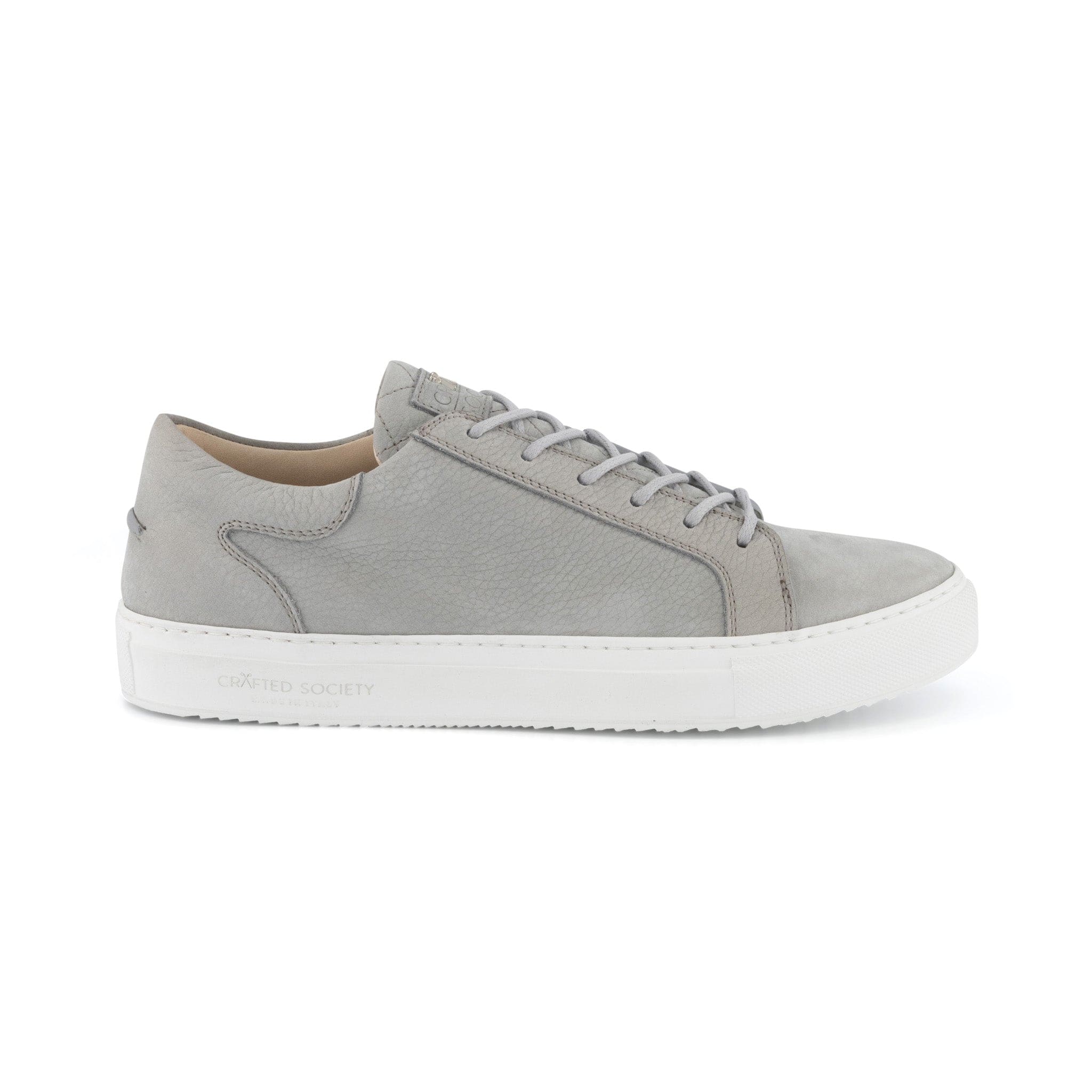 Mario Low Refined Sneaker | Light Grey Nubuck | White Outsole | Made in Italy