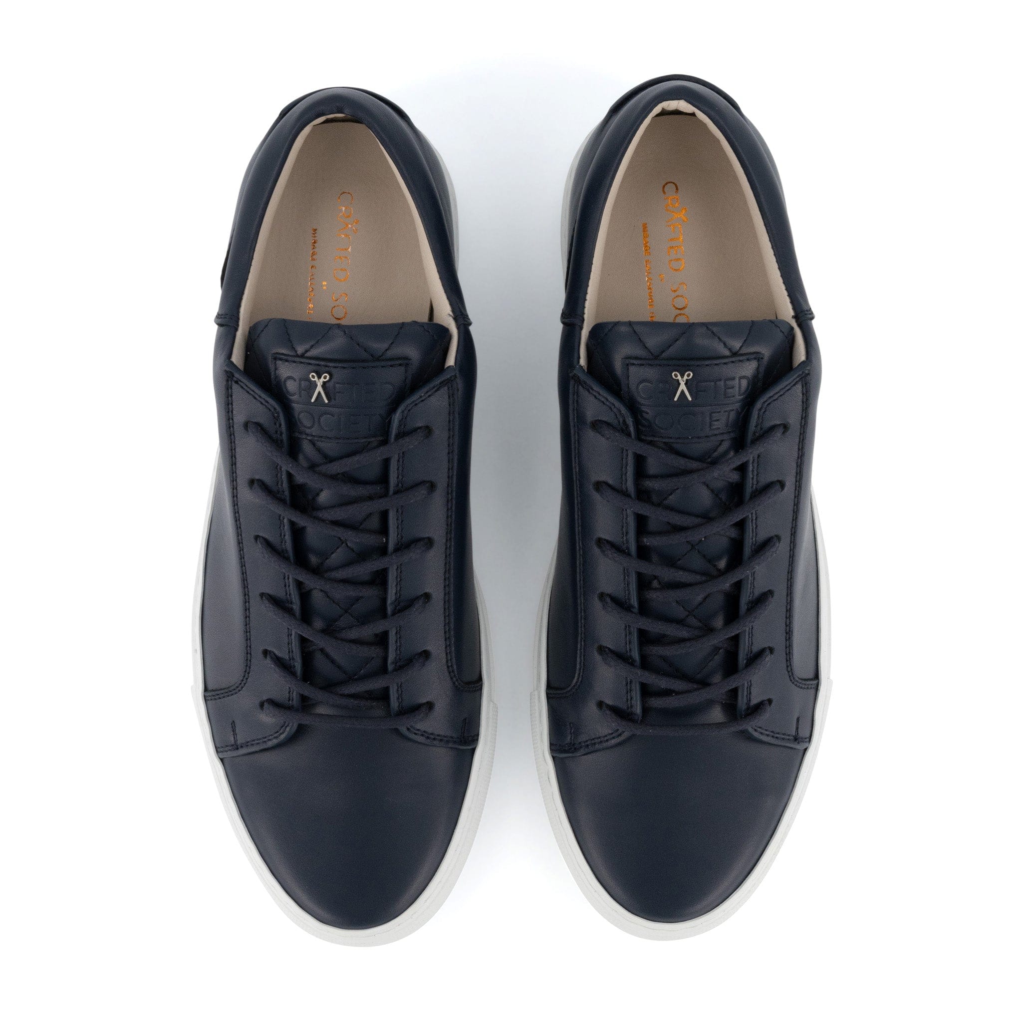Mario Low Refined Sneaker | Navy Full Grain | White Outsole | Made in Italy