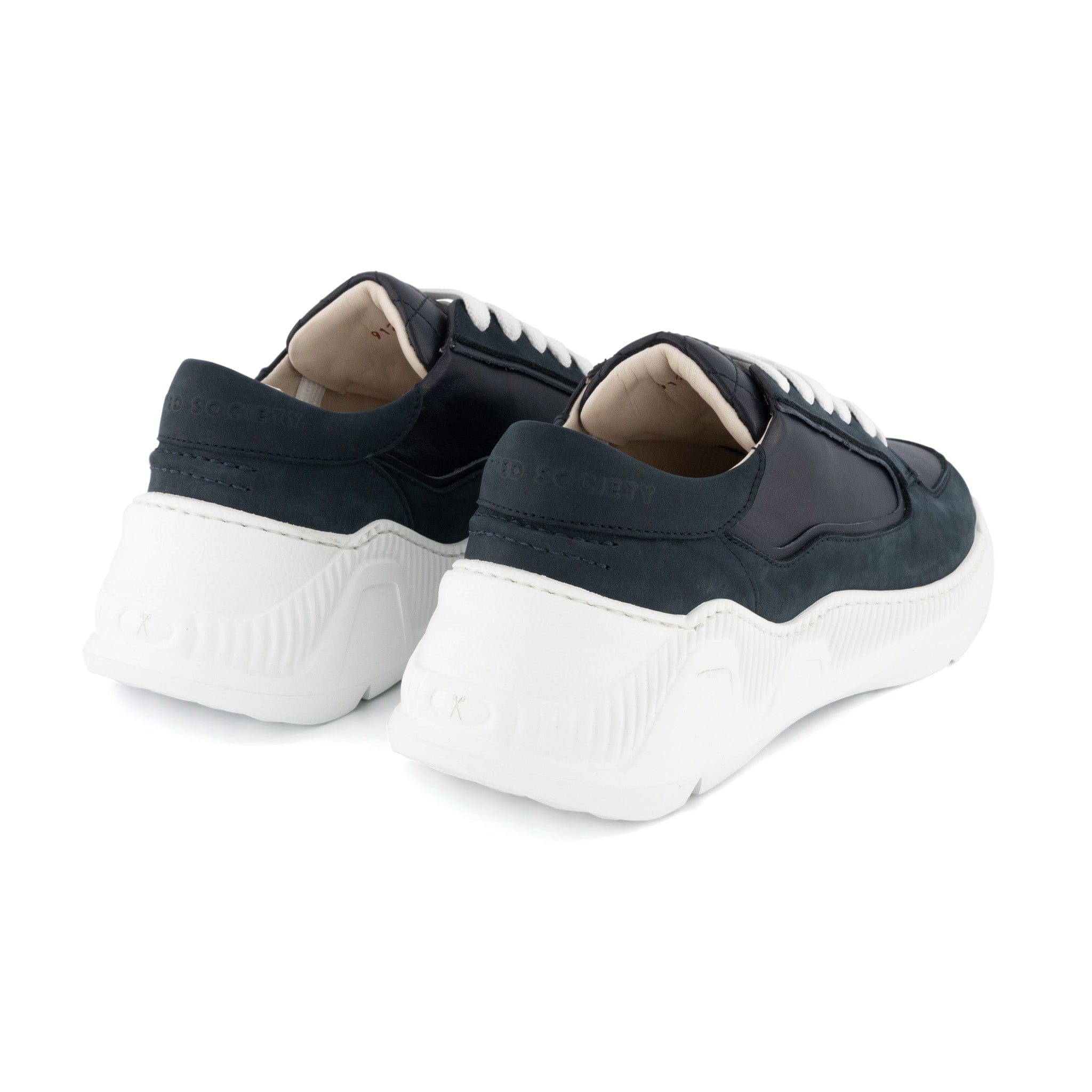 Nesto Low Top Italian Leather Sneaker - All Navy | White Outsole | Made in Italy