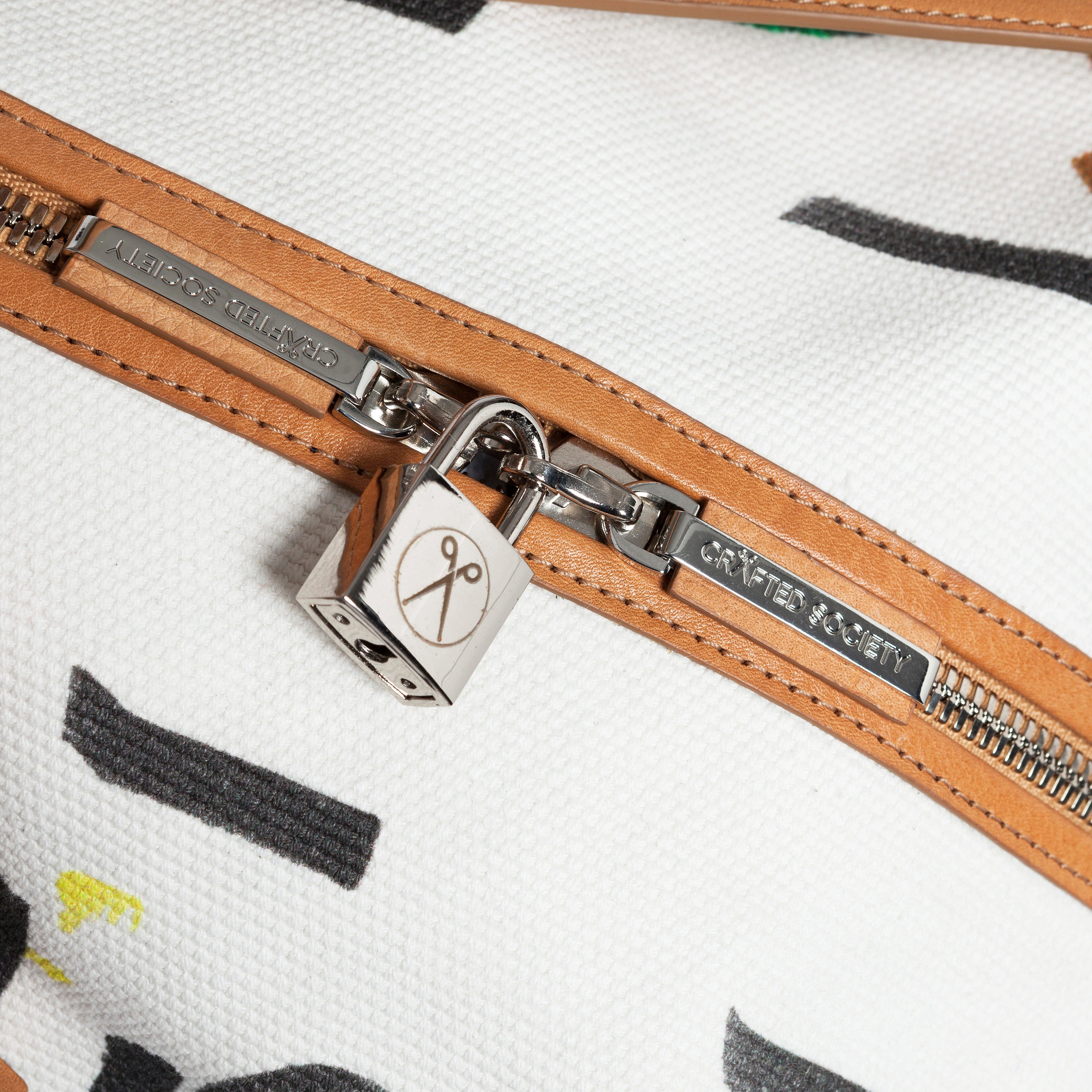 Nando Weekender Selden Art Canvas & Vachetta Leather Zipper with lock