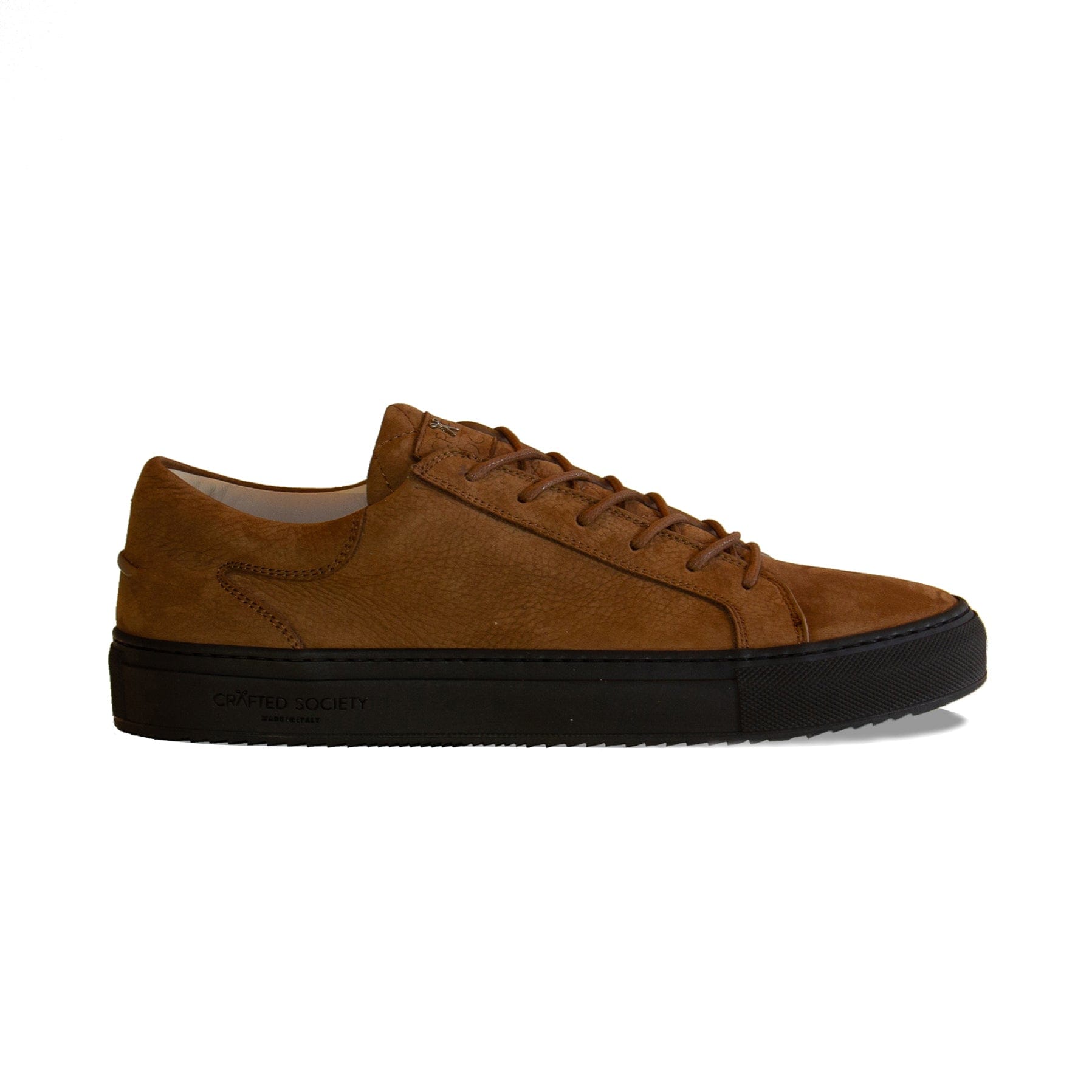 Mario Low Refined Sneaker Cognac Nubuck Chocolate Outsole Sideview
