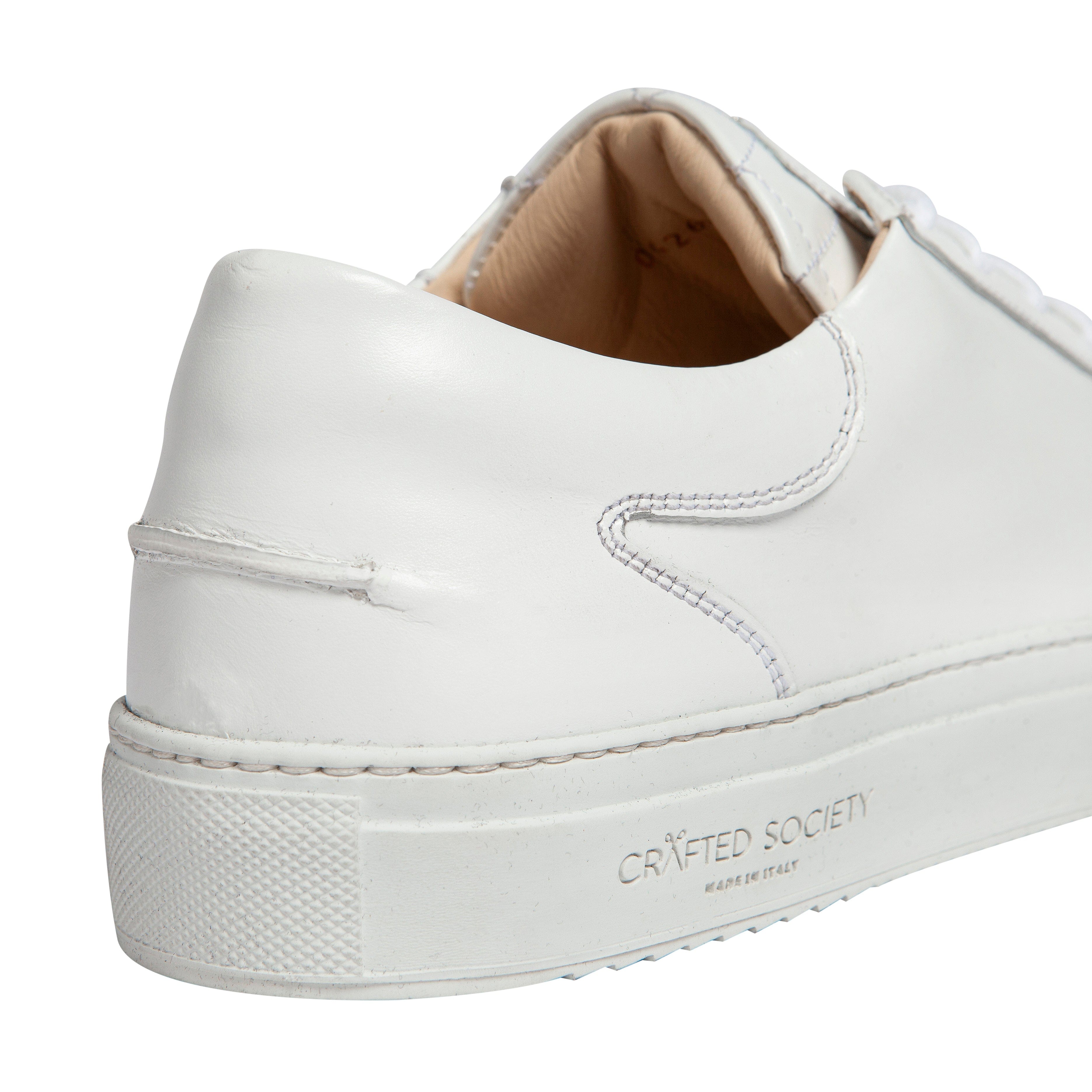 Mario Low Refined Sneaker White Full Grain Leather White Outsole Backview