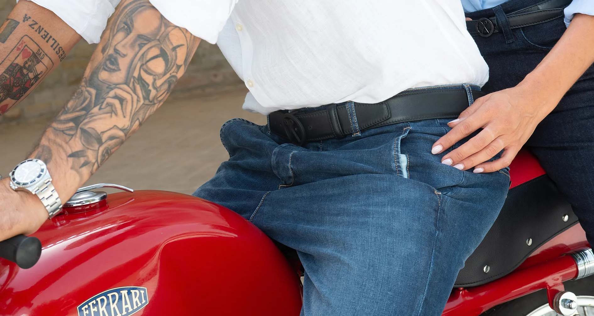 Belts on ferrari motorcycle 