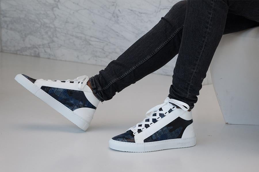 Luxury Mid Top Sneakers handcrafted and made in Italy from Crafted Society