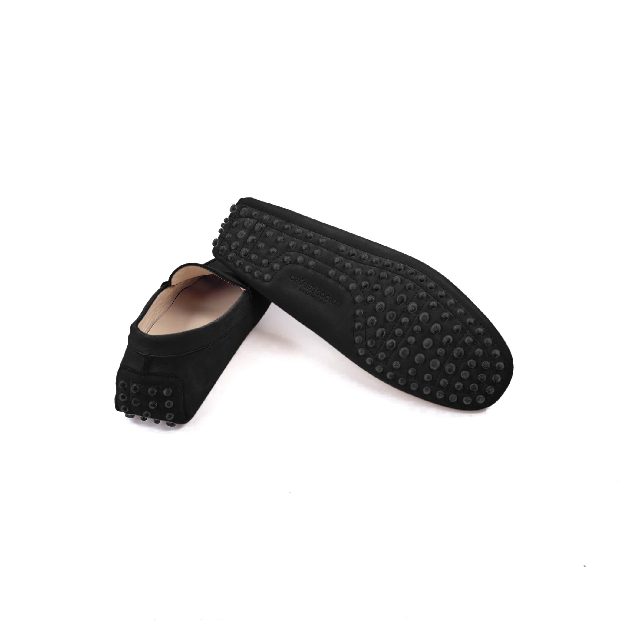 David Driving Shoe | Black | Black Outsole | Made in Italy