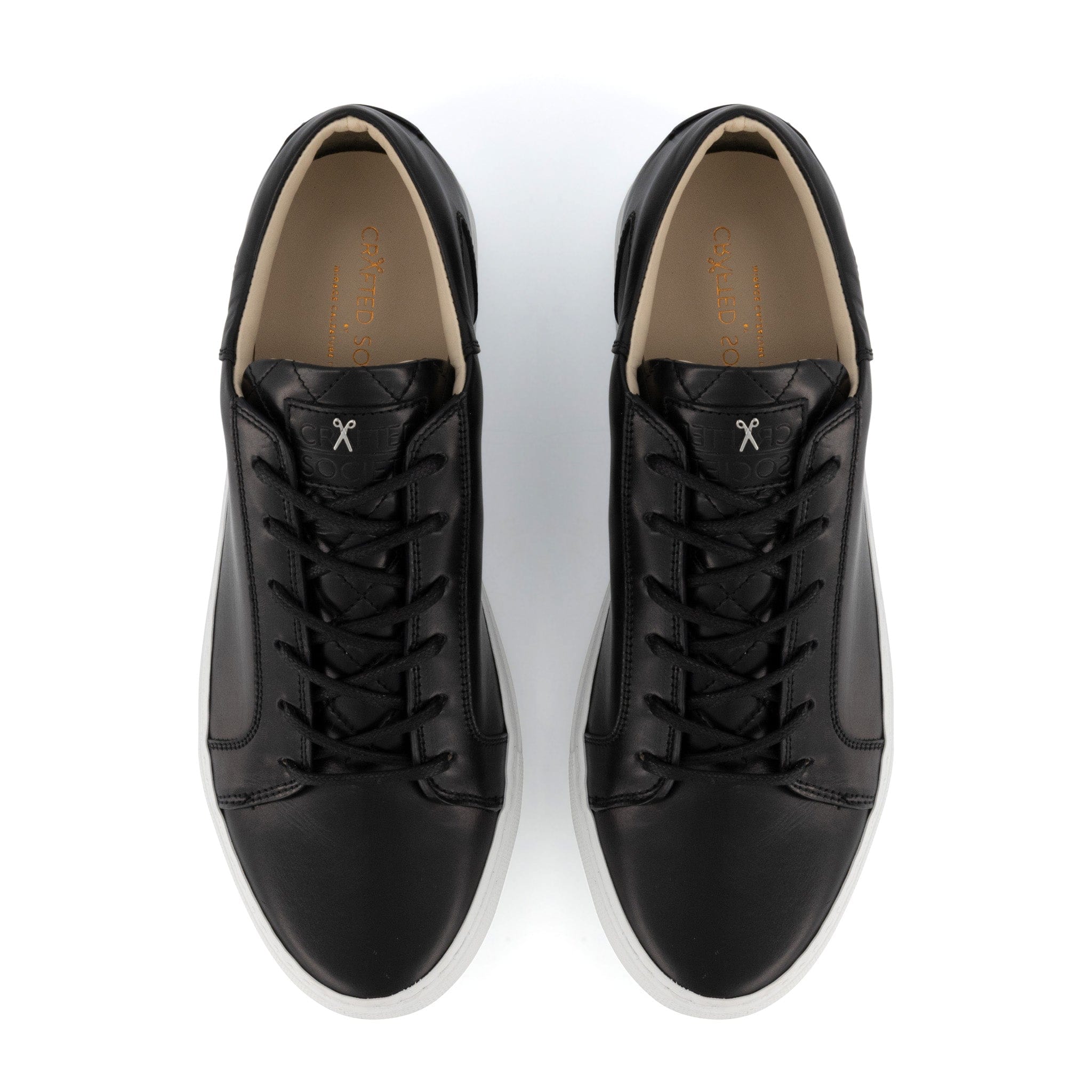 Mario Low Refined Sneaker | Black Full Grain Leather | White Outsole | Made in Italy | Sizes 39, 40, 41, 42 & 43