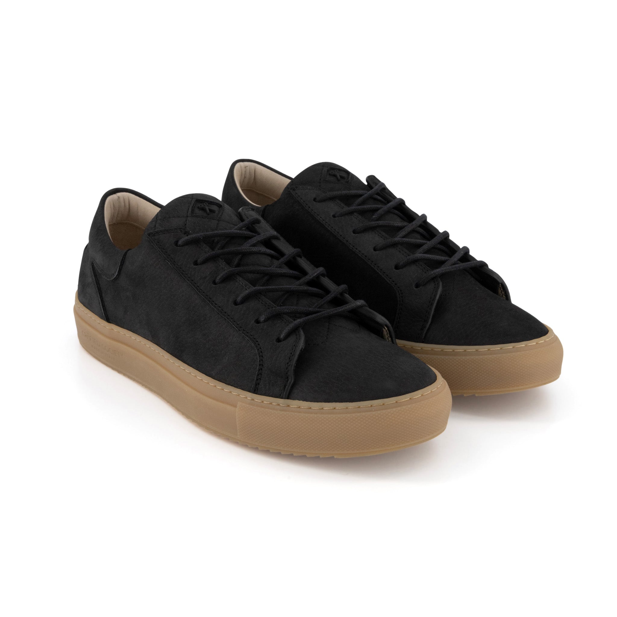 Mario Low Refined Sneaker | Black Nubuck | Gum Rubber Outsole | Made in Italy