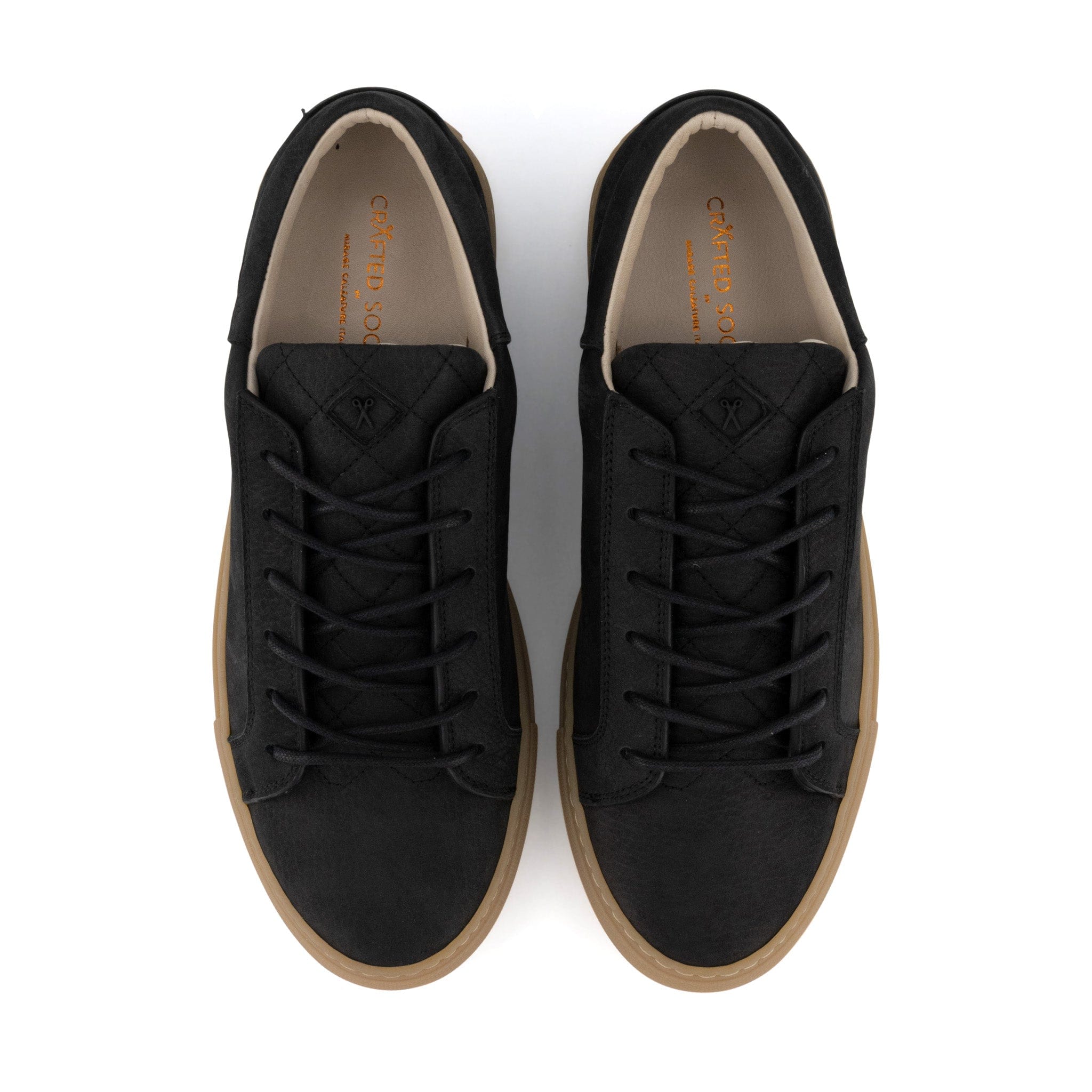 Mario Low Refined Sneaker | Black Nubuck | Gum Rubber Outsole | Made in Italy | Size 41