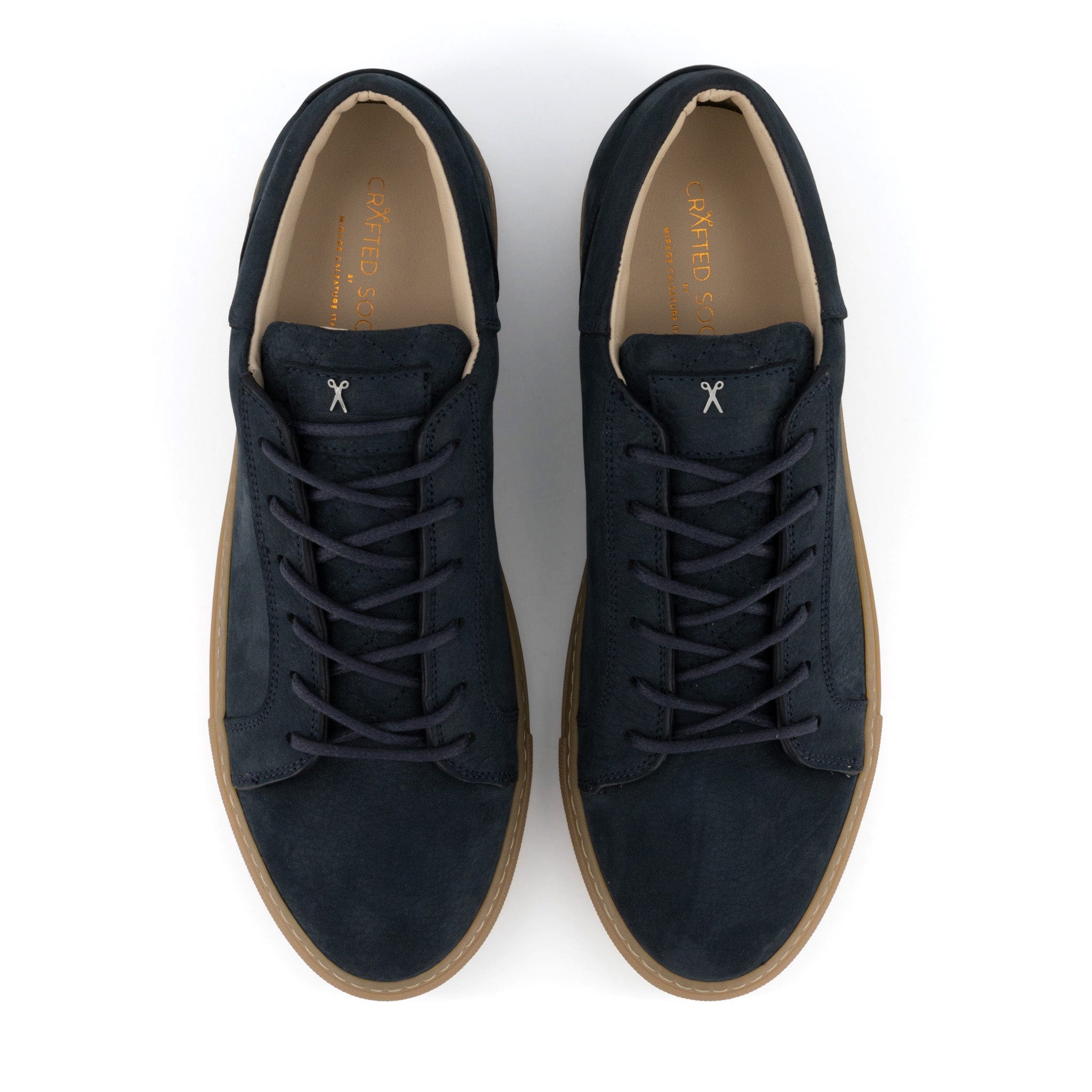 Mario Low Refined Sneaker | Navy Nubuck | Gum Rubber Outsole | Made in Italy