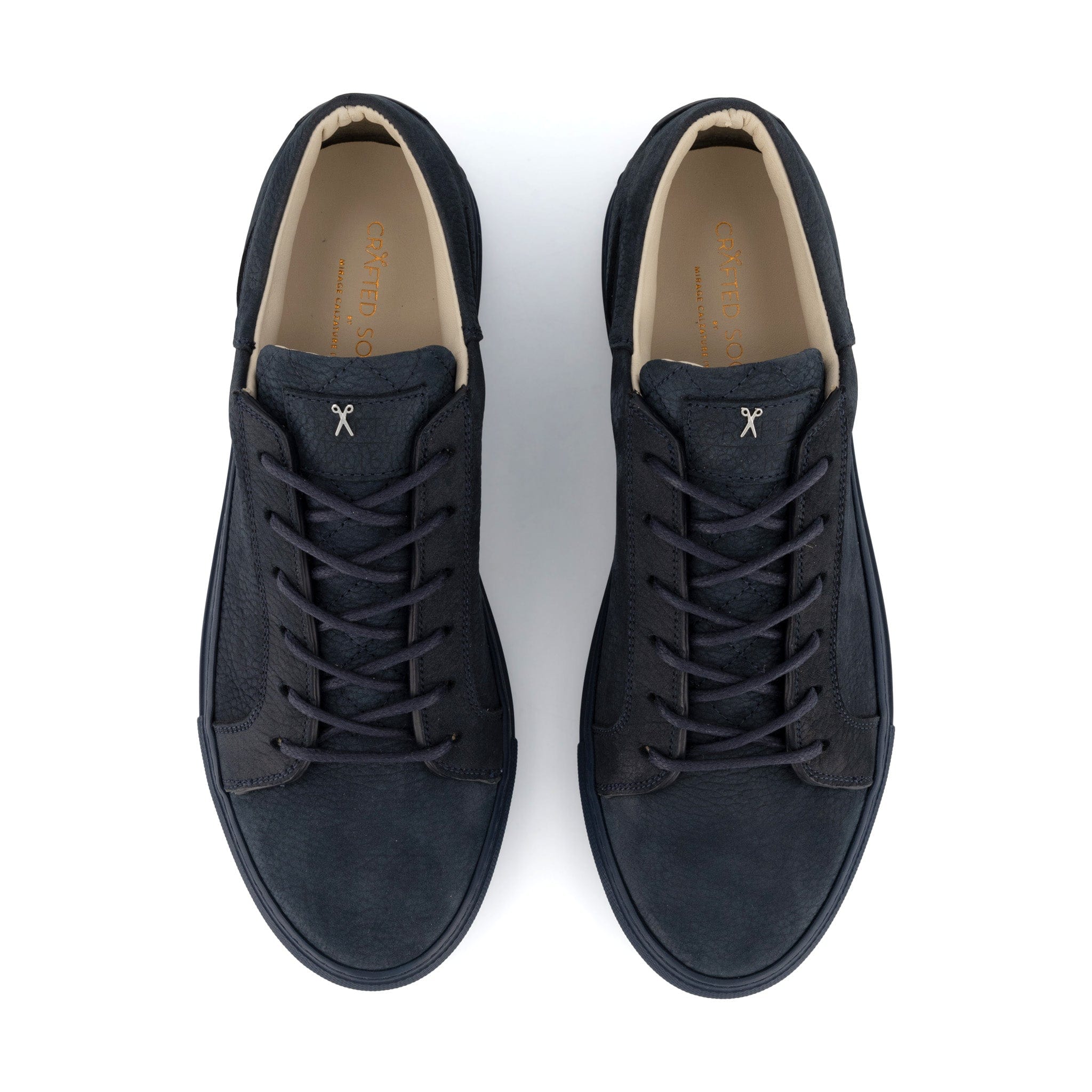 Mario Low Refined Sneaker | Navy Nubuck | Navy Outsole | Made in Italy