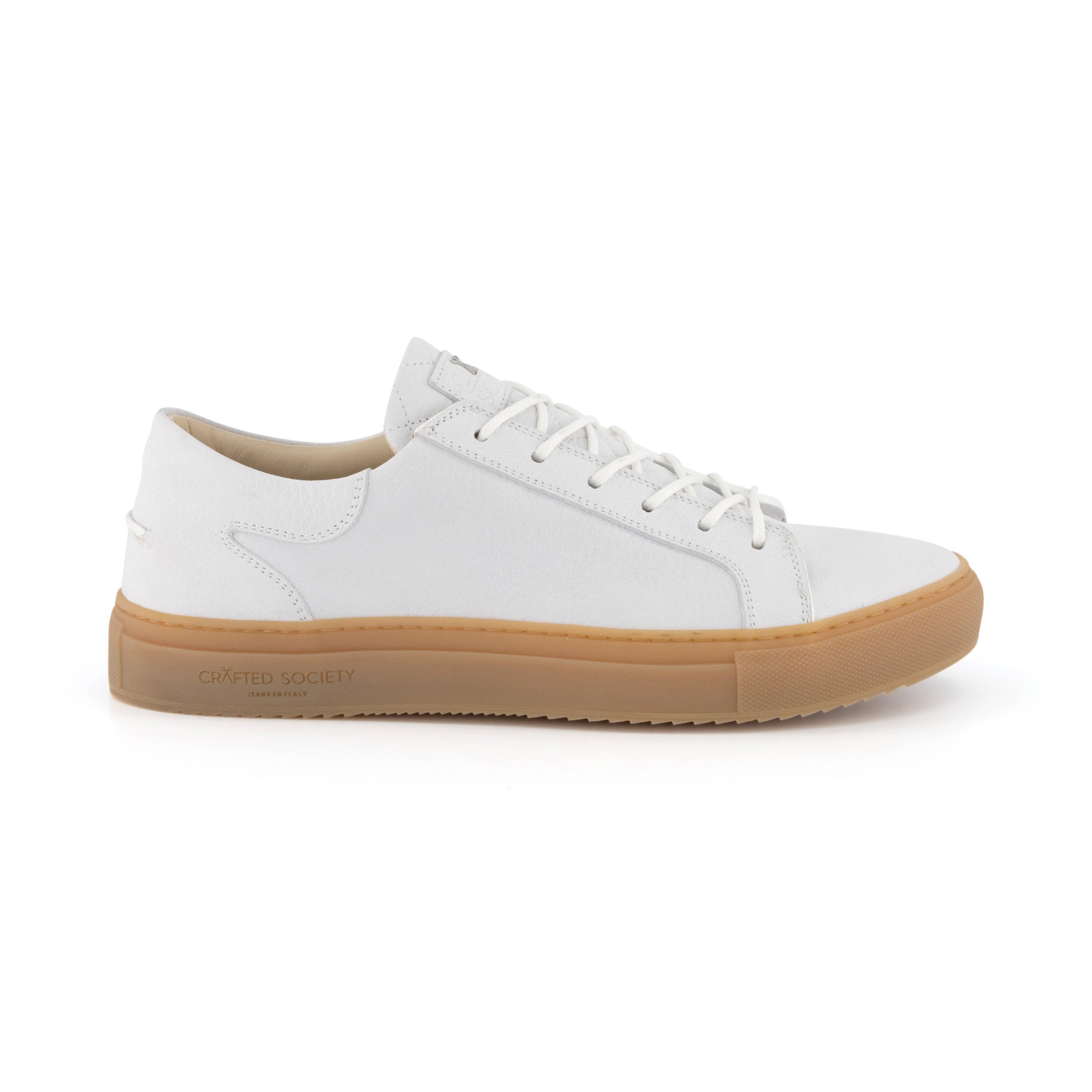 Mario Low Refined Sneaker | White Nubuck | Gum Rubber Outsole | Made in Italy | Size 41