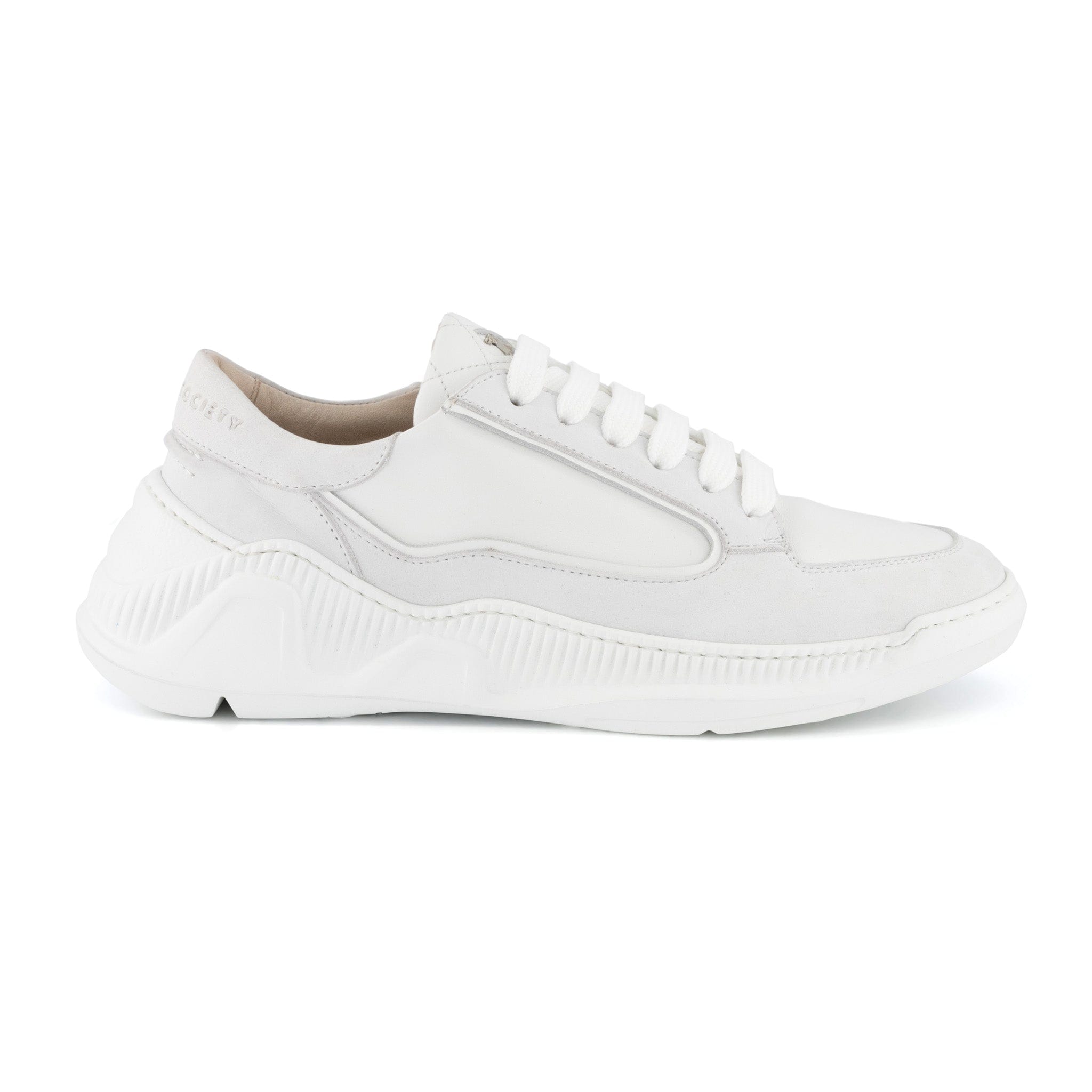 Nesto Low Top Italian Leather Sneaker | All White | White Outsole | Made in Italy