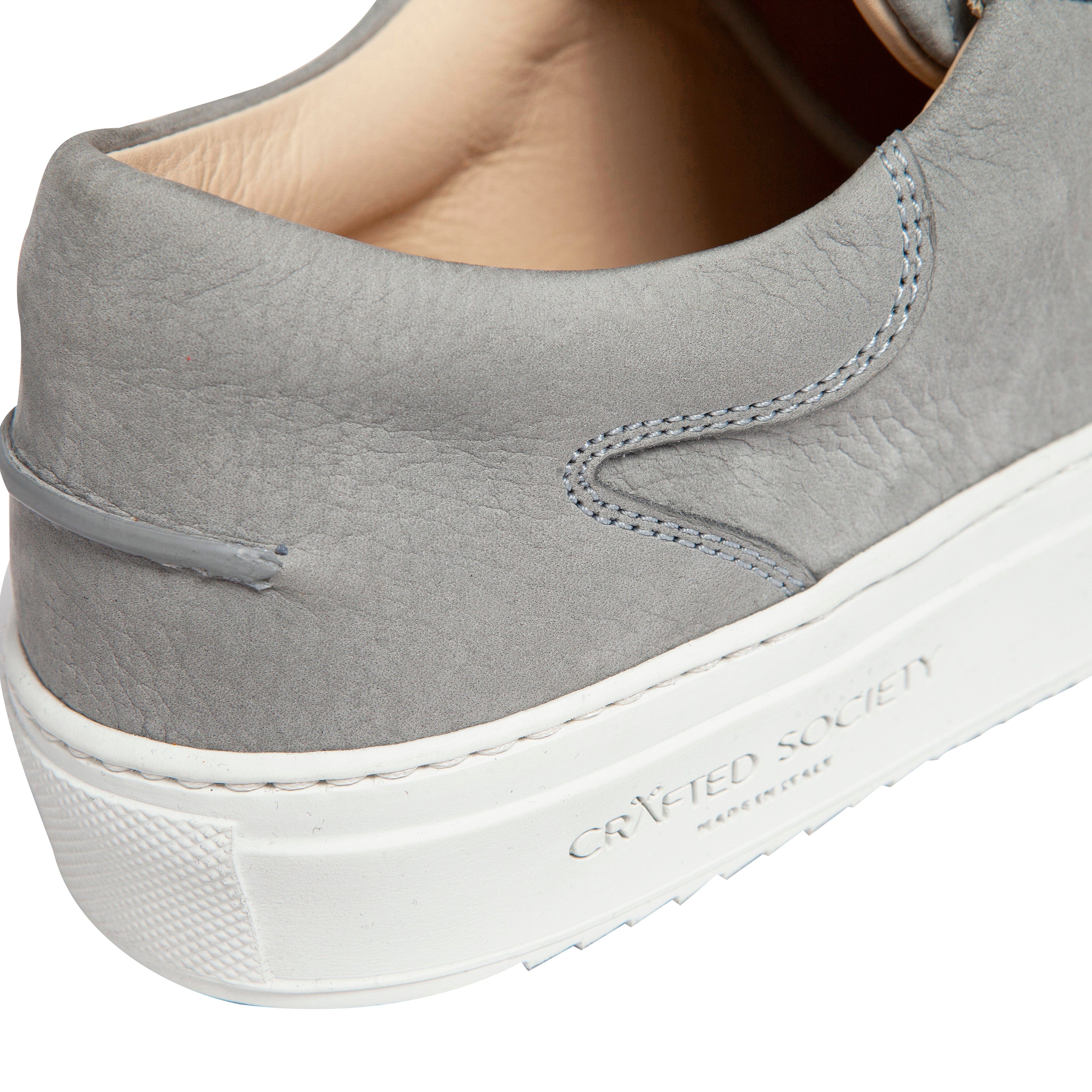 Mario Low Refined Sneaker | Light Grey Nubuck | White Outsole | Made in Italy | Sizes 39, 40, 41 & 42