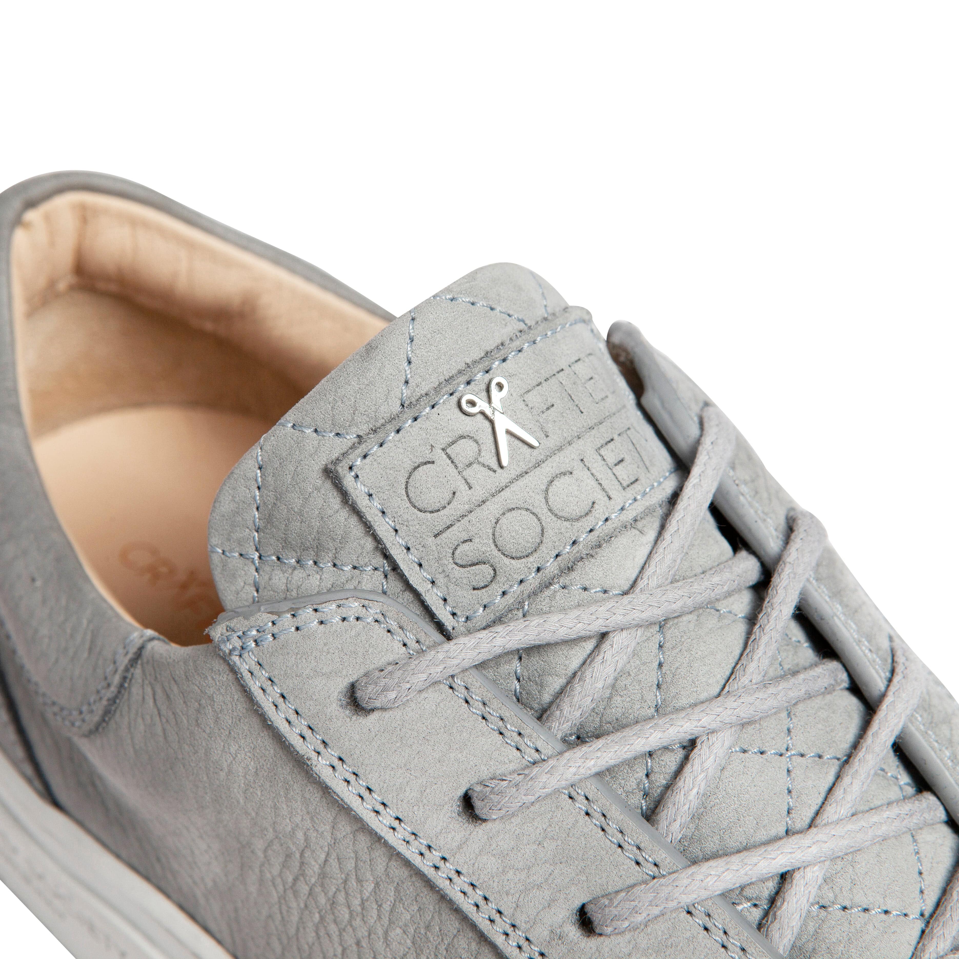 Mario Low Refined Sneaker | Light Grey Nubuck | White Outsole | Made in Italy | Sizes 39, 40, 41 & 42