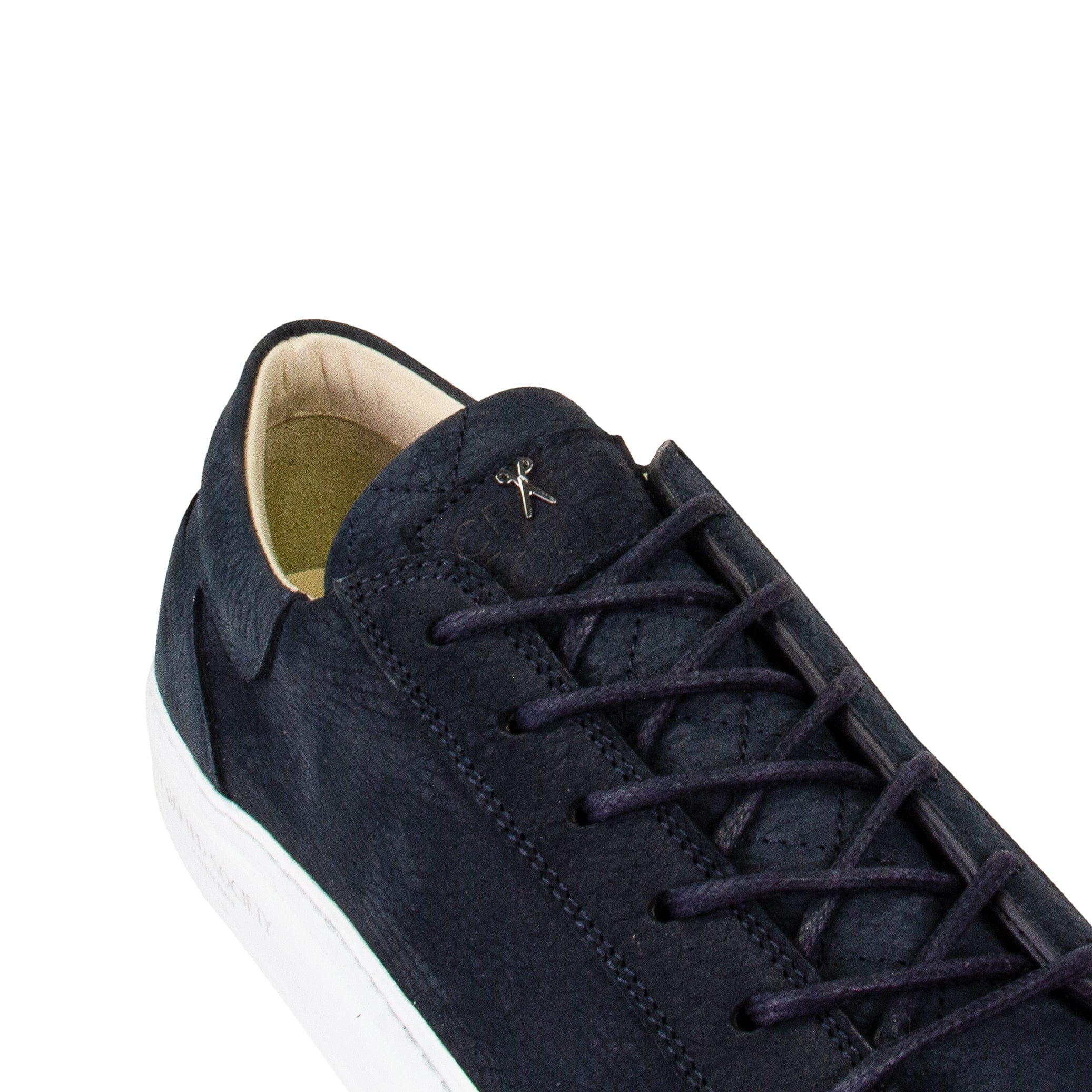 Mario Low Refined Sneaker | Navy Nubuck | White Outsole | Made in Italy