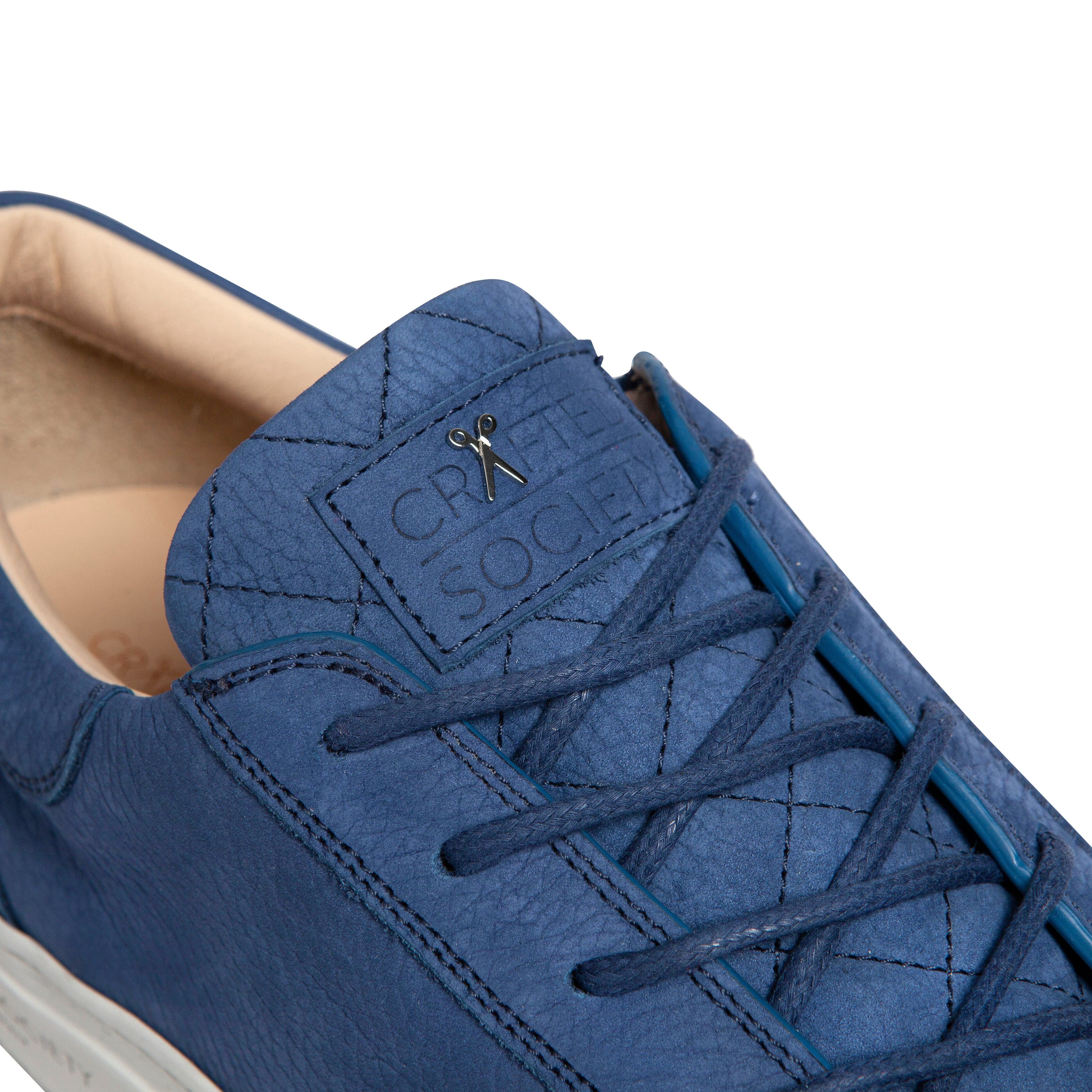 Mario Low Refined Sneaker | Royal Blue Nubuck | White Outsole | Made in Italy | Size 41