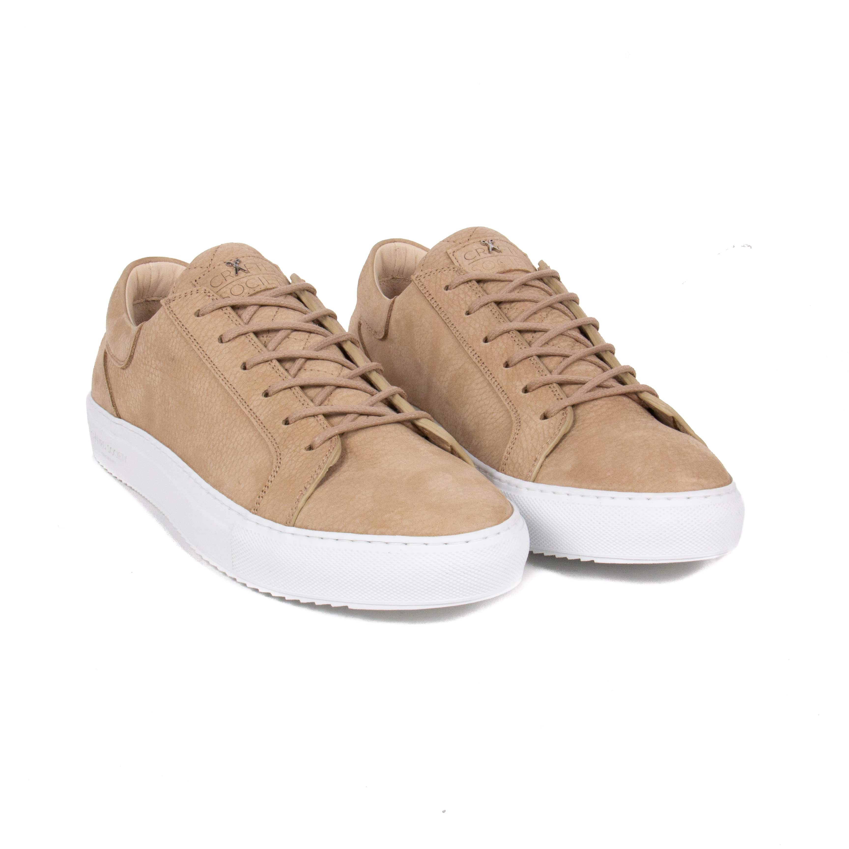 Mario Low Refined Sneaker | Sand Nubuck | White Rubber Outsole | Made in Italy | size 41