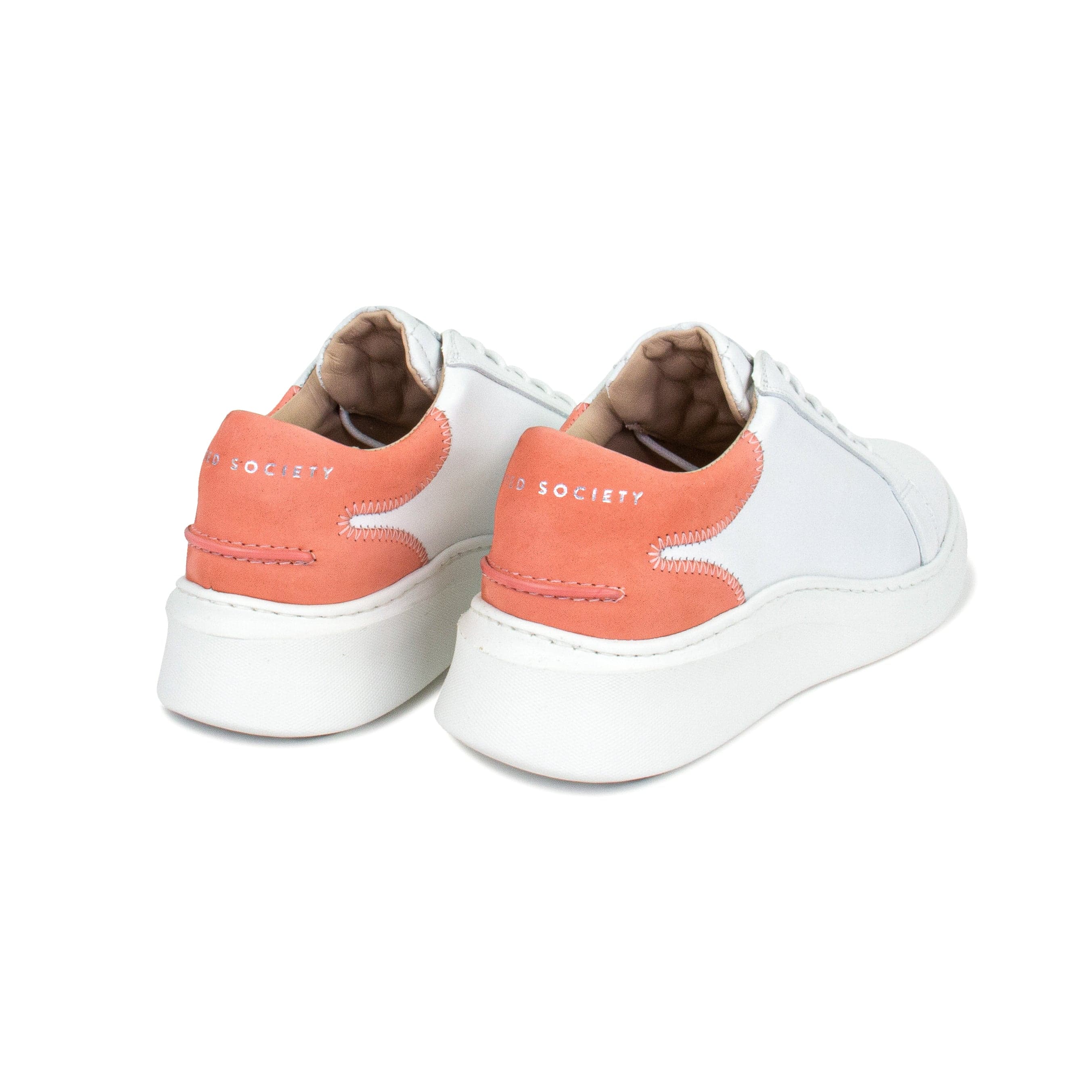 Matteo Low Top Sneaker | White & Rose Full Grain Leather | White Outsole | Made in Italy | Size 37 & 39