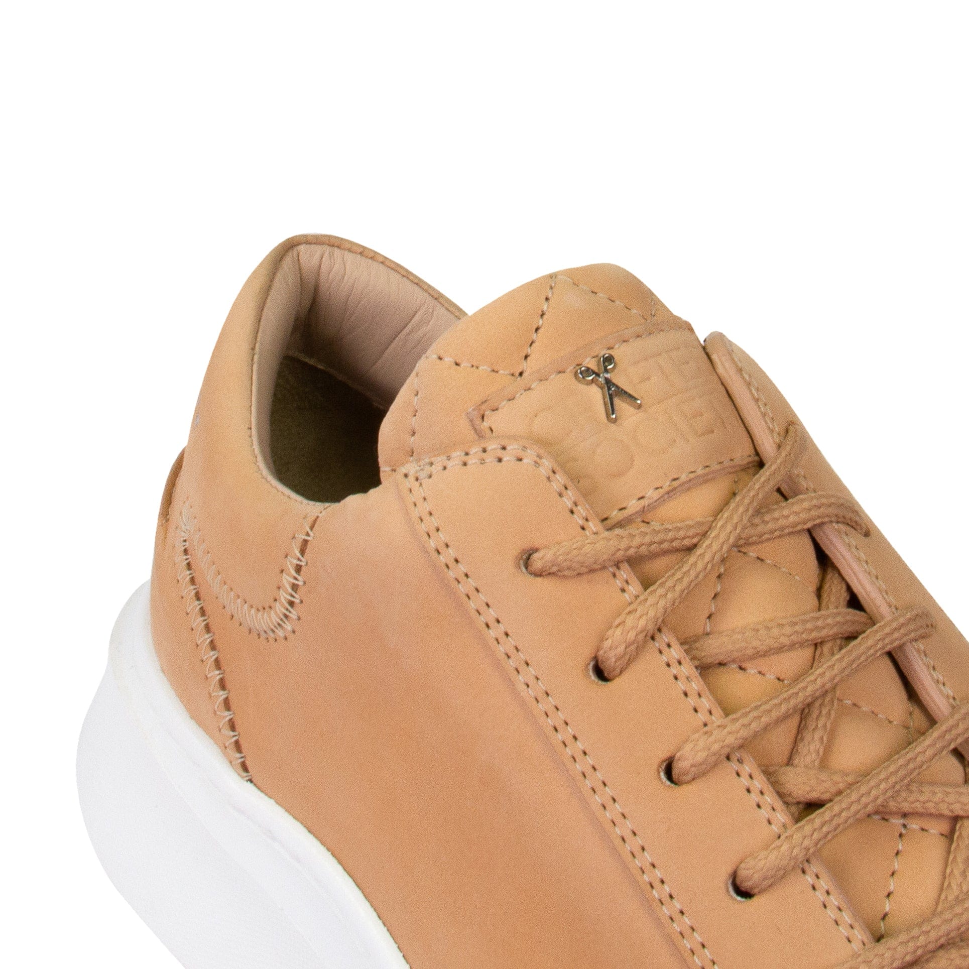 Matteo Low chunky Sneaker | All Tan Nubuck Leather | White Outsole | Made in Italy