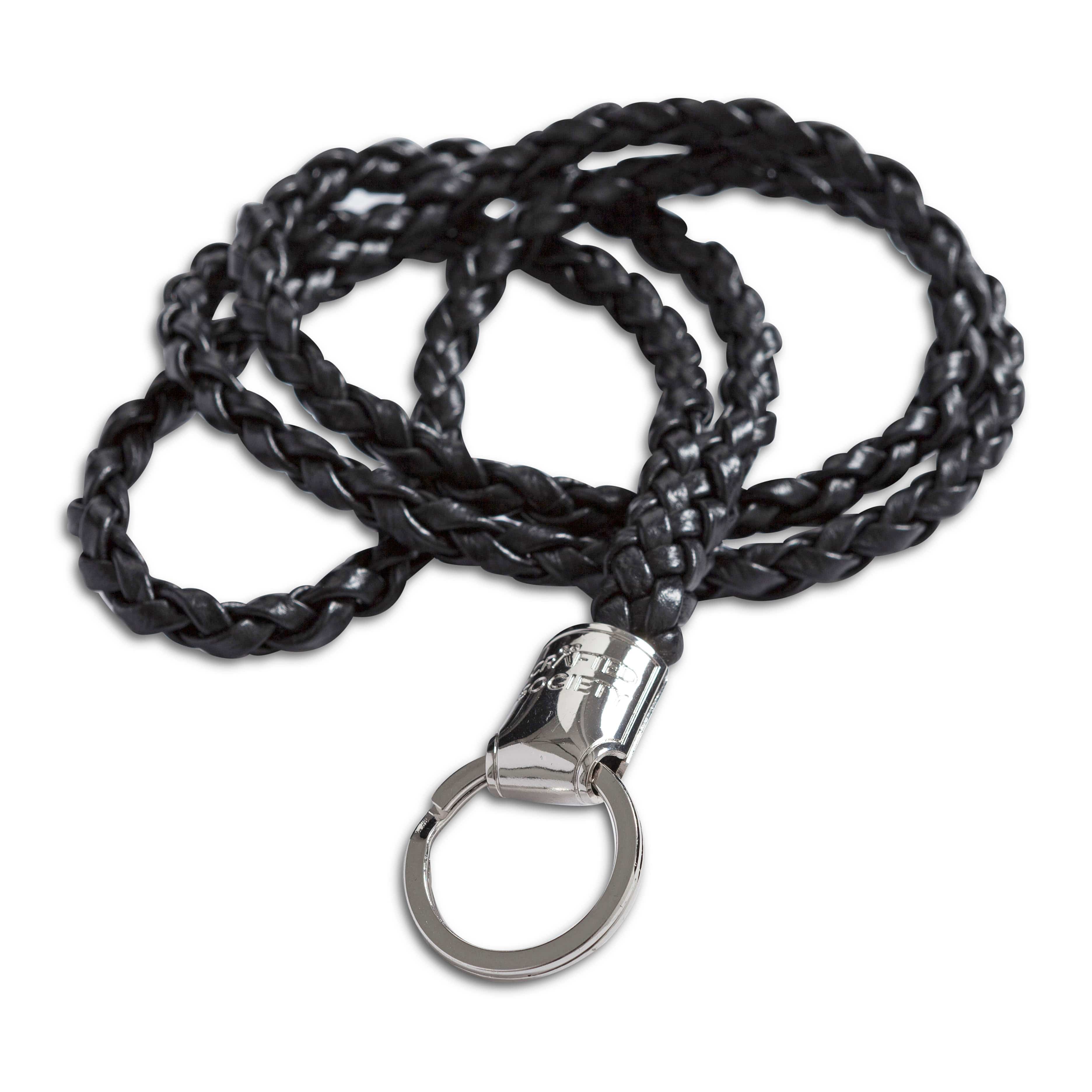 Mauro Lanyard - Black Saffiano Leather - Handcrafted in Italy