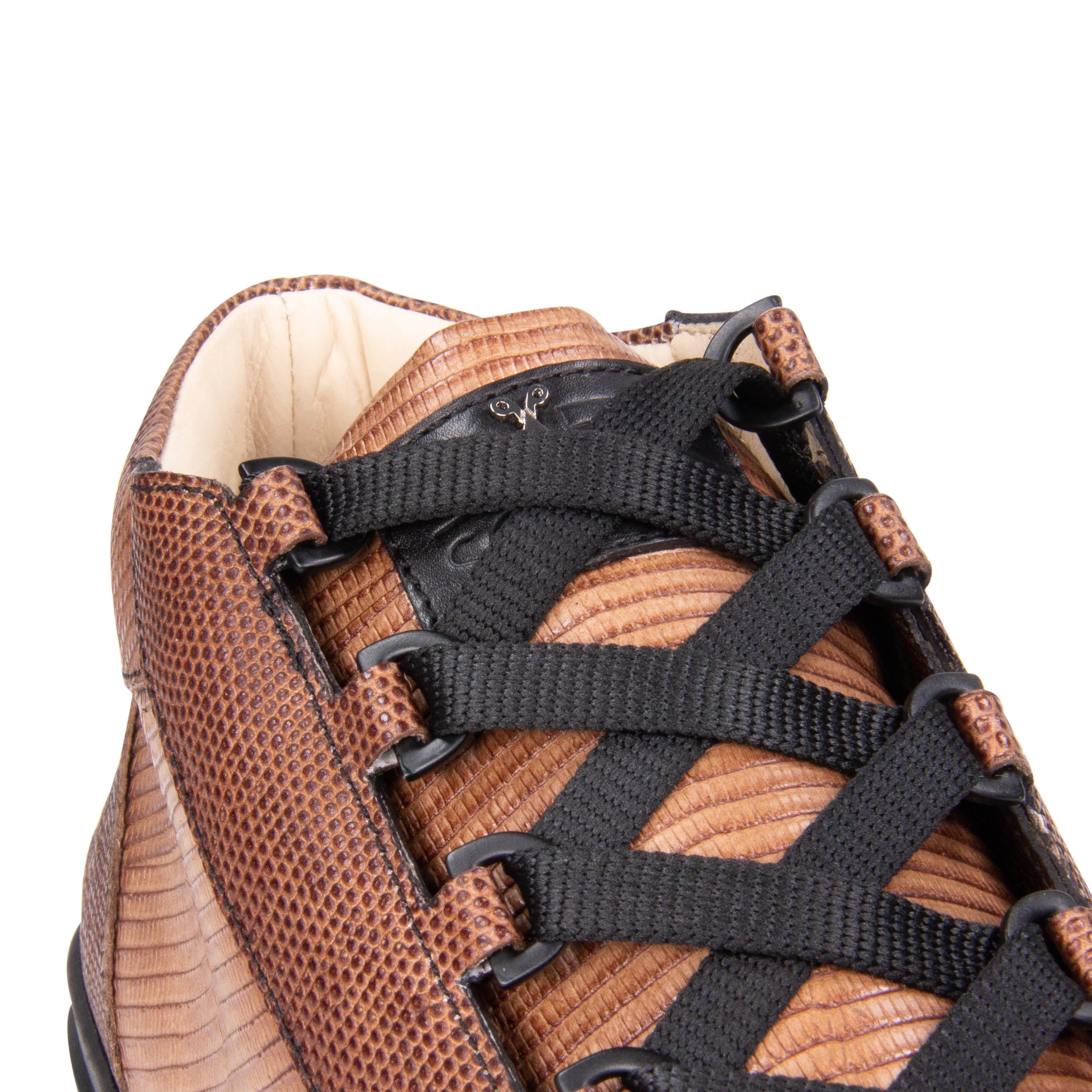 Rico Mid Sneaker Brown Stingray effect leather Black Outsole Logo Detail