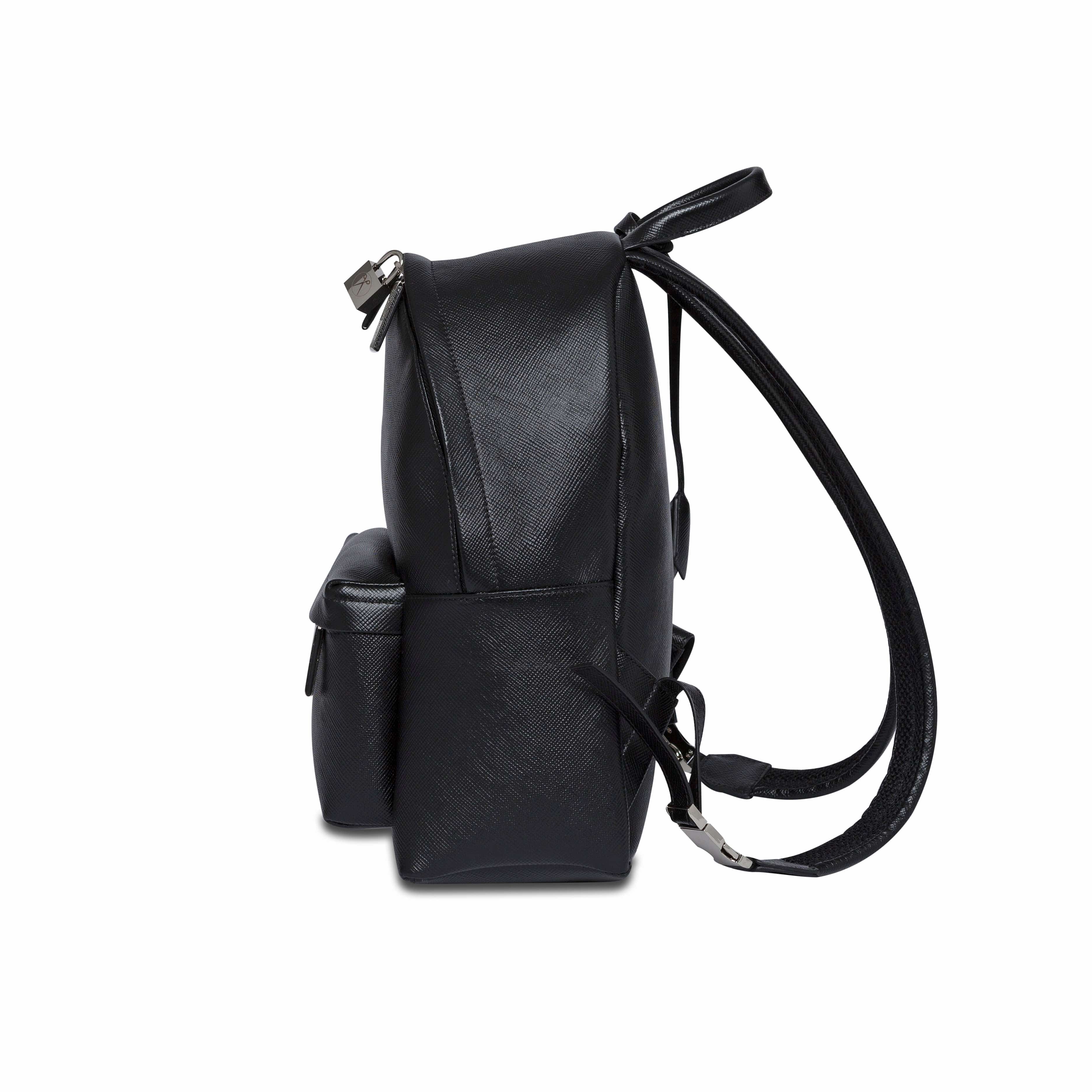 Skye Small Leather Backpack, Black