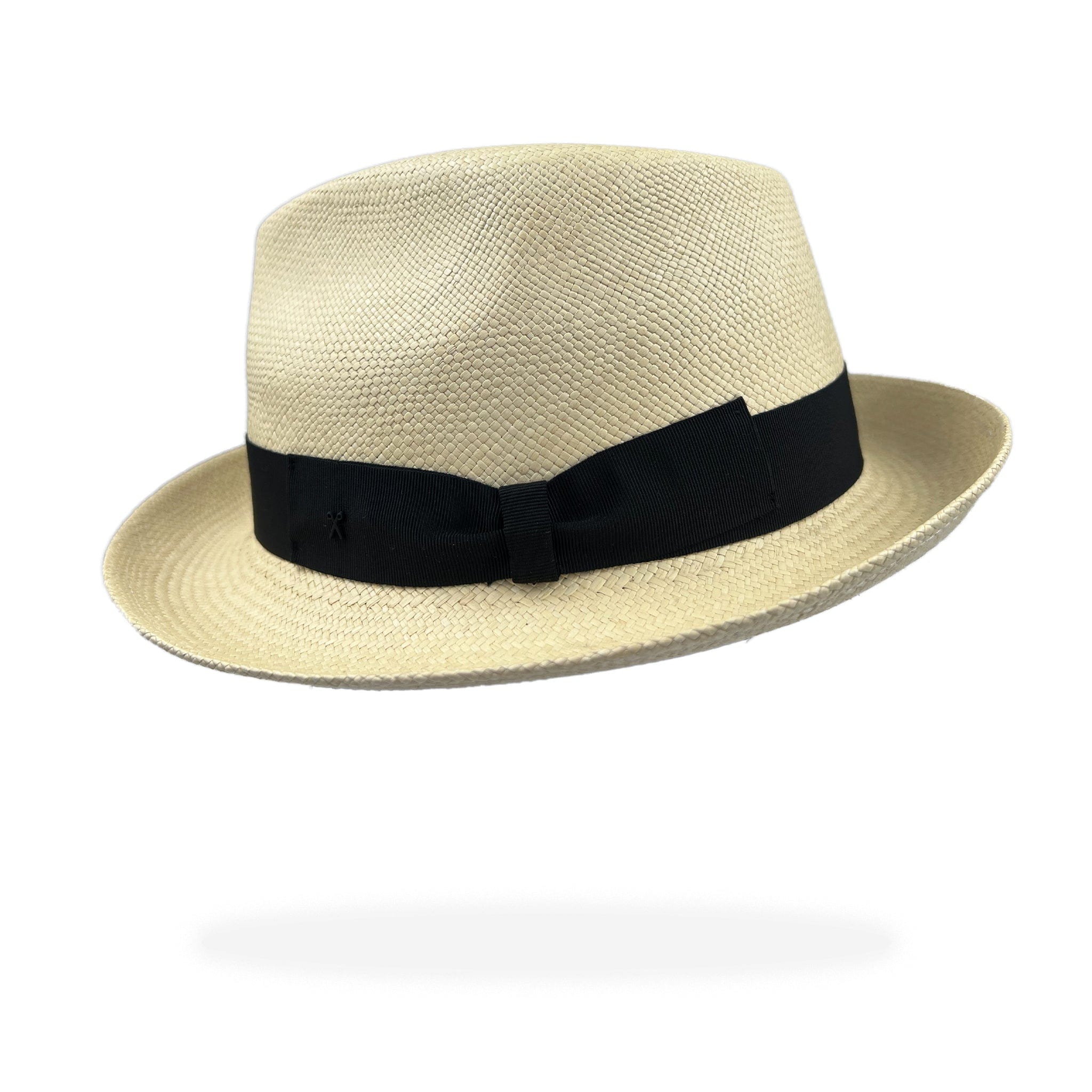 Unisex | Trilby Panama Hat | Natural Toquilla | Black Band | Made in Italy