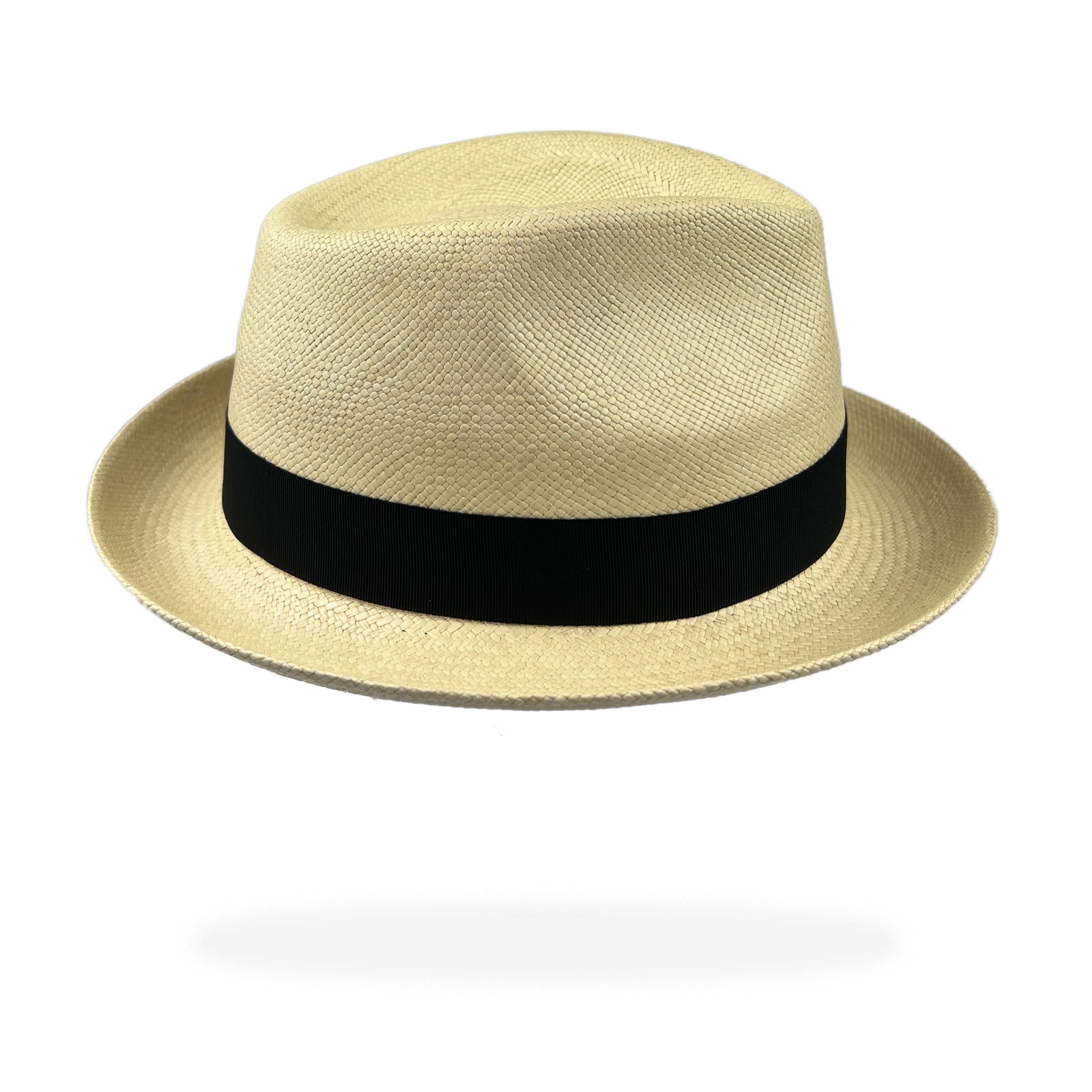 Unisex | Trilby Panama Hat | Natural Toquilla | Black Band | Made in Italy