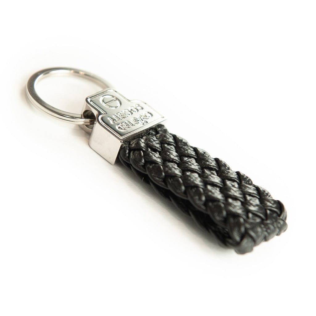 Gusto KeyRing | Black Saffiano woven Leather | Made in Italy