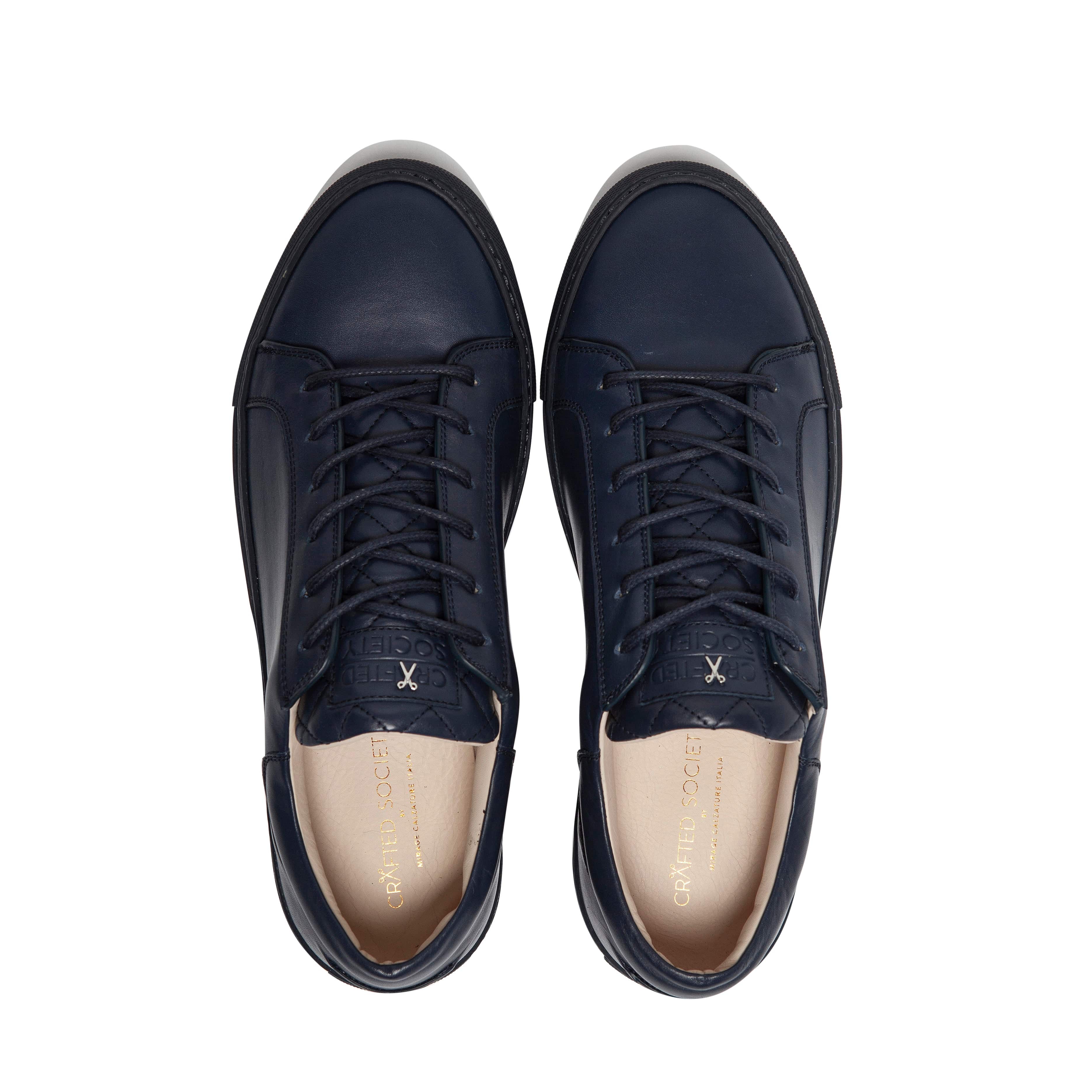 Mario Low Refined Sneaker | Petrol Blue Nappa Leather | Navy Outsole | Made in Italy