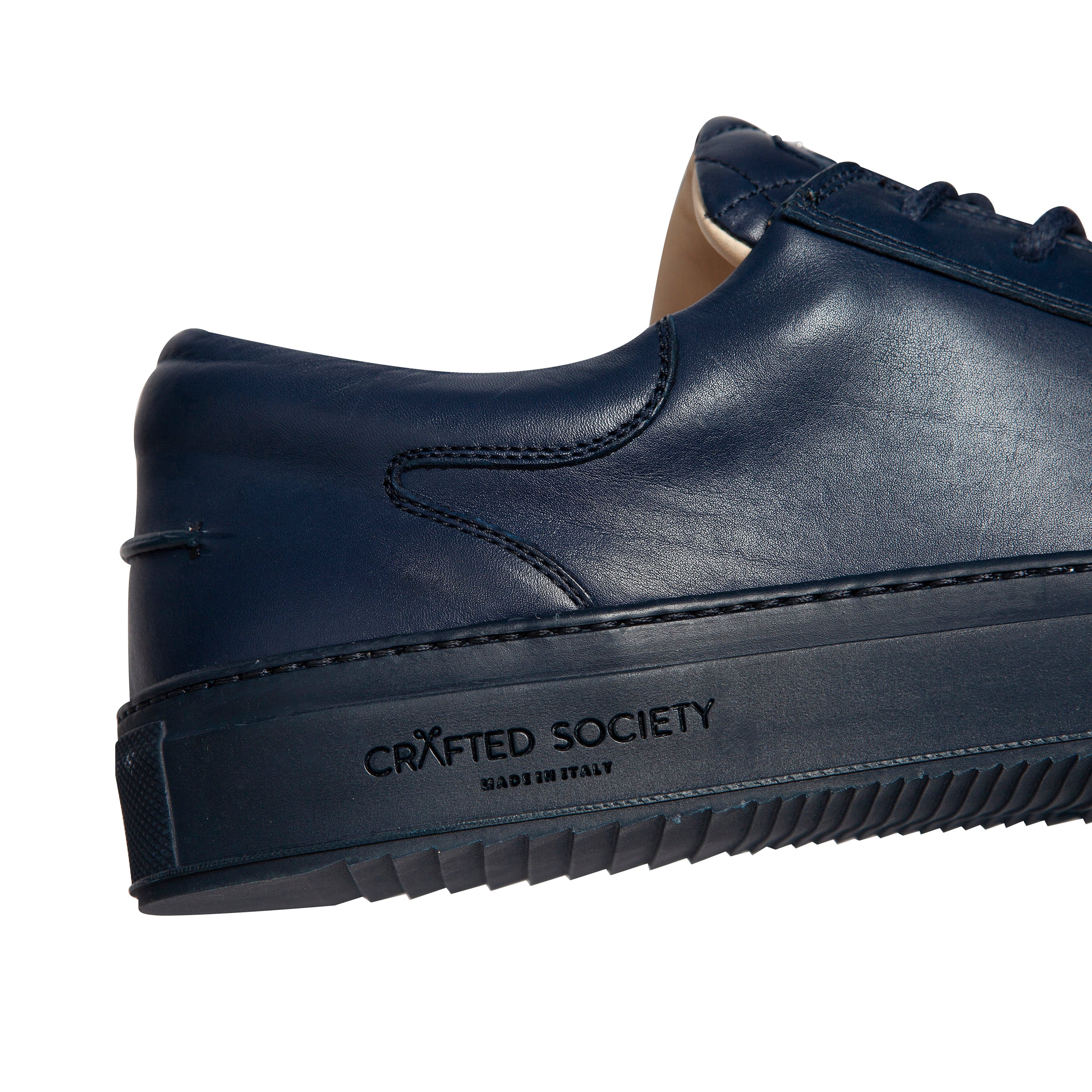 Mario Low Refined Sneaker | Petrol Blue Nappa Leather | Navy Outsole | Made in Italy