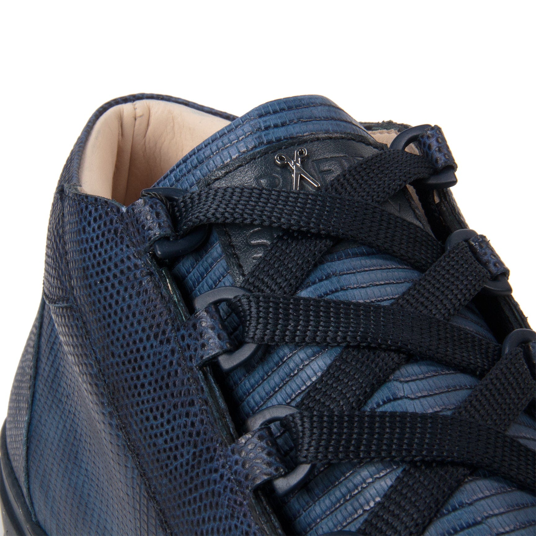 Rico Mid Sneaker Navy Stingray effect Navy Outsole Saffiano Leather Logodetail