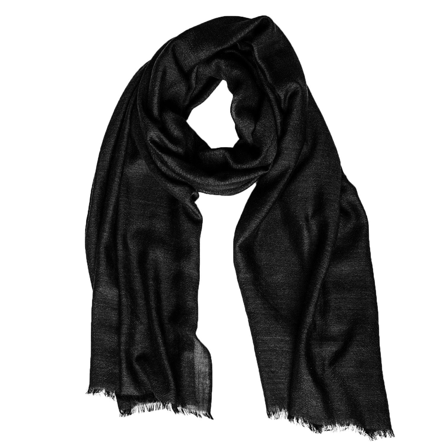 Roberta Cashmere Scarf - Black -Crafted Society