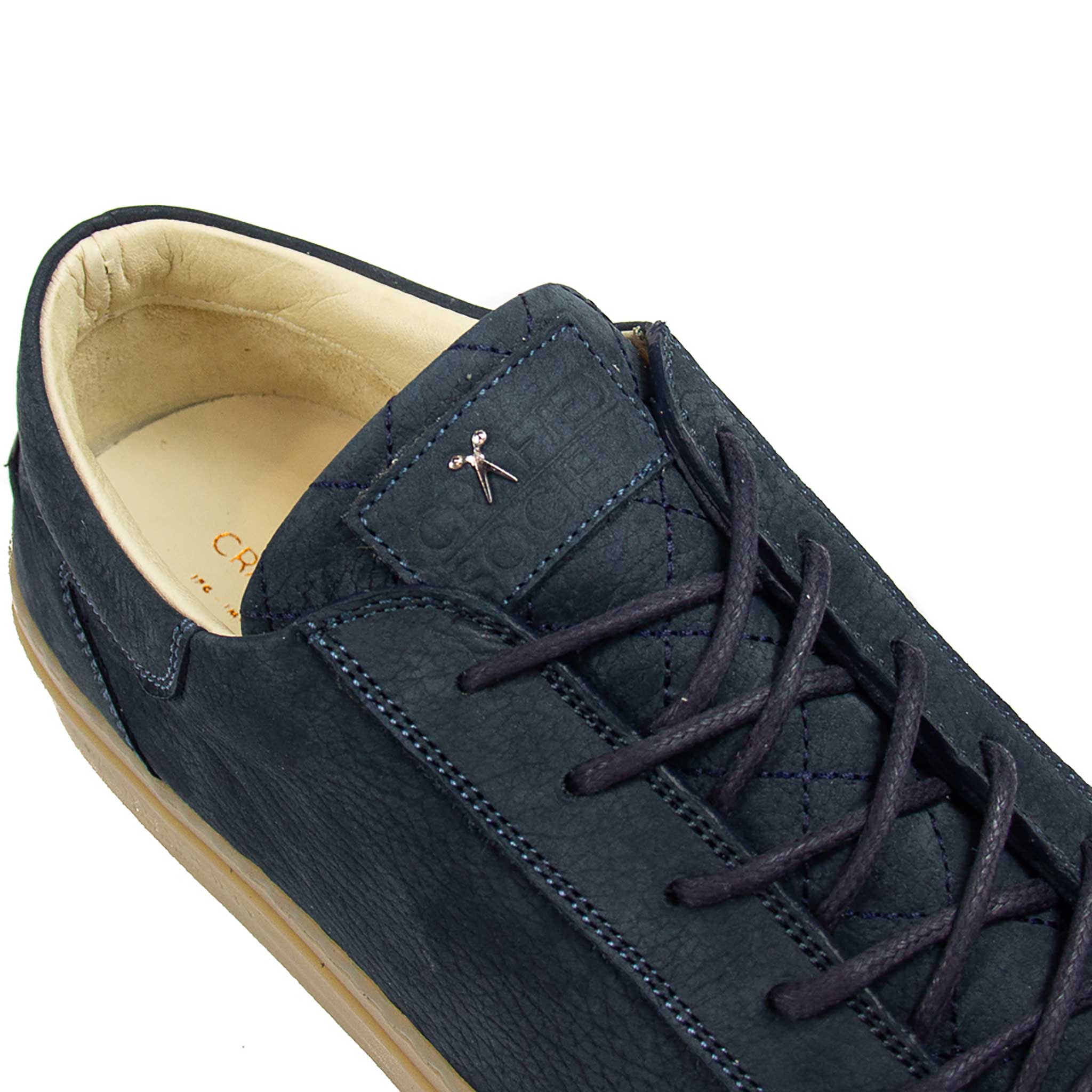 Mario Low Refined Sneaker | Navy Nubuck | Gum Rubber Outsole | Made in Italy | Sizes 38, 39, 41 & 43