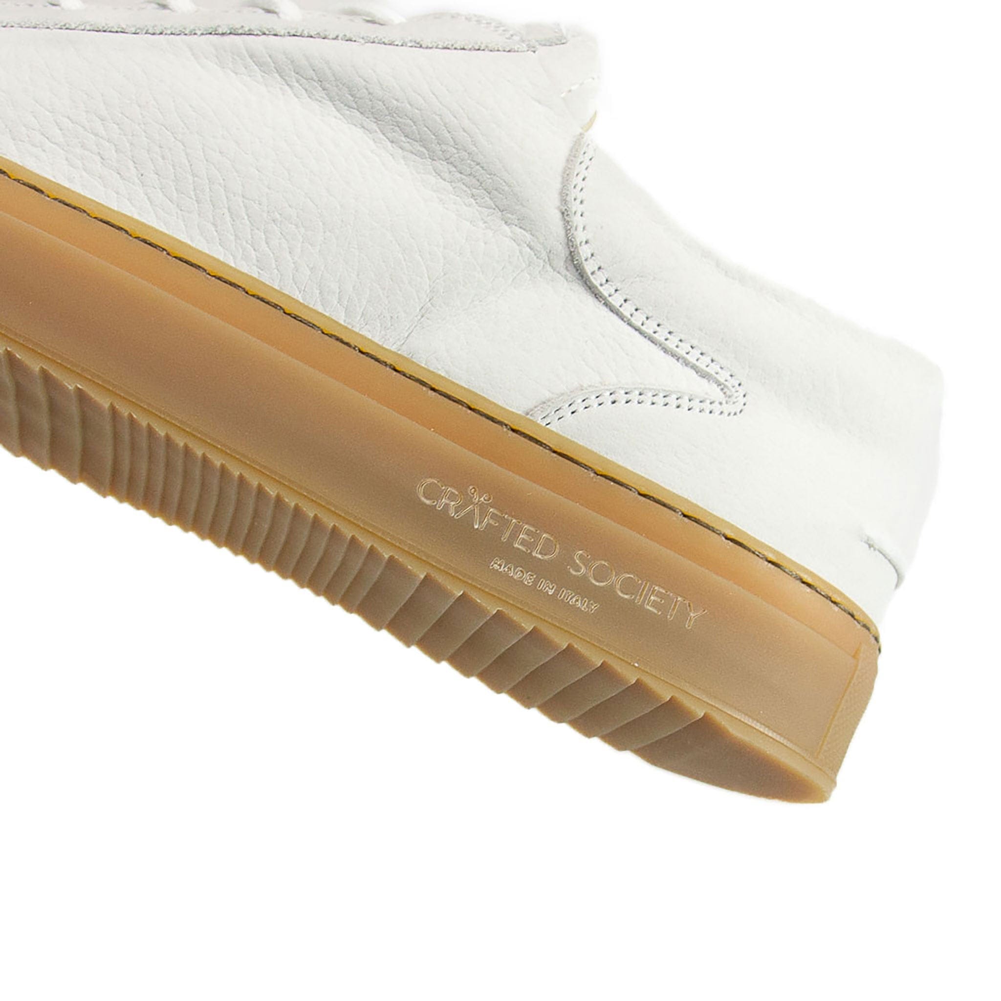 Mario Low Refined Sneaker | White Nubuck | Gum Rubber Outsole | Made in Italy